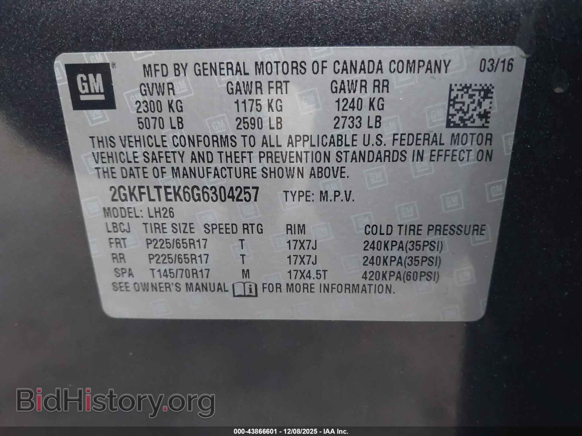 2016 GMC TERRAIN - VIN: 2GKFLTEK6G6304257 - Photo 9