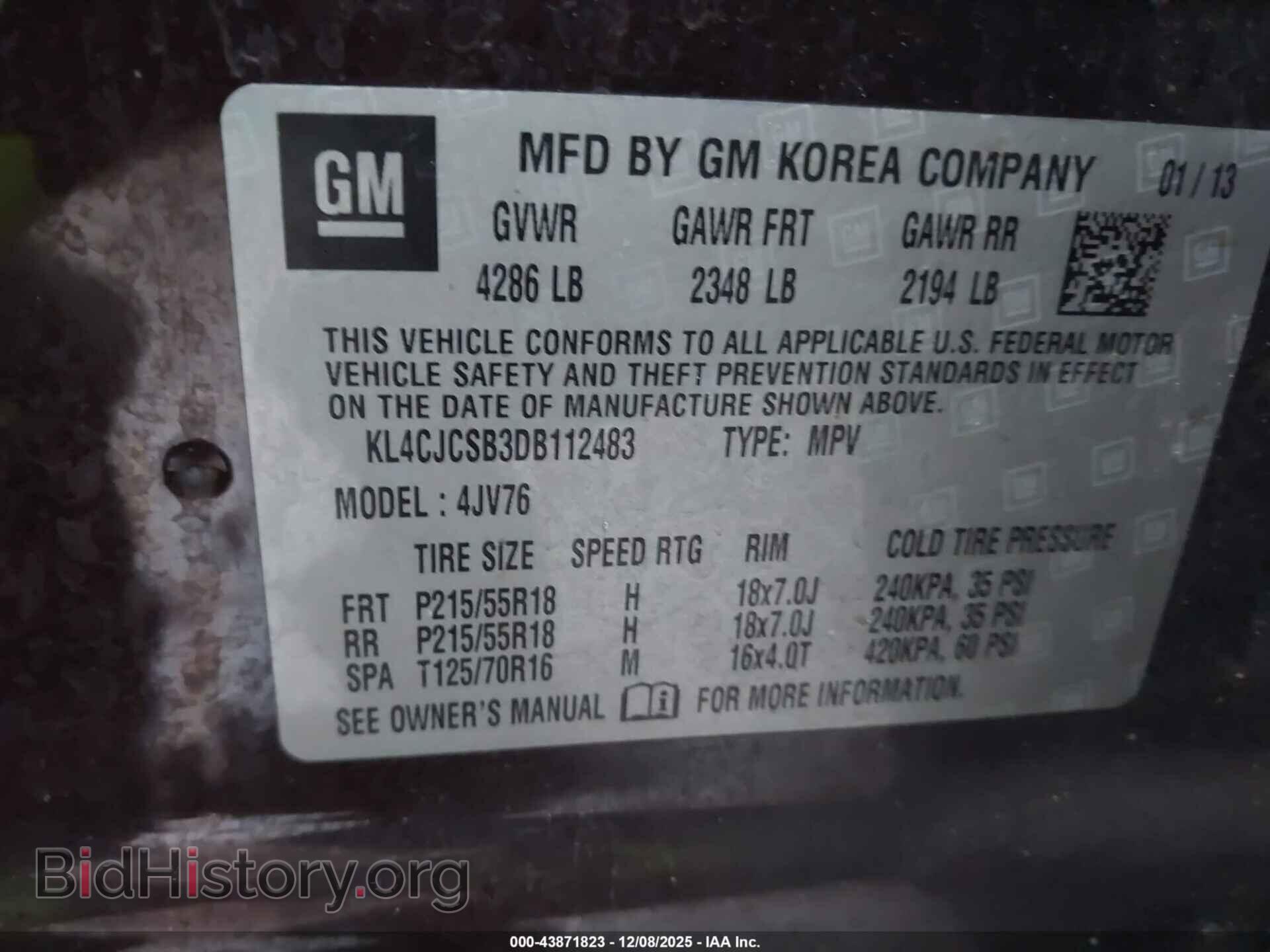 2013 BUICK ENCORE - VIN: KL4CJCSB3DB112483 - Фото 9