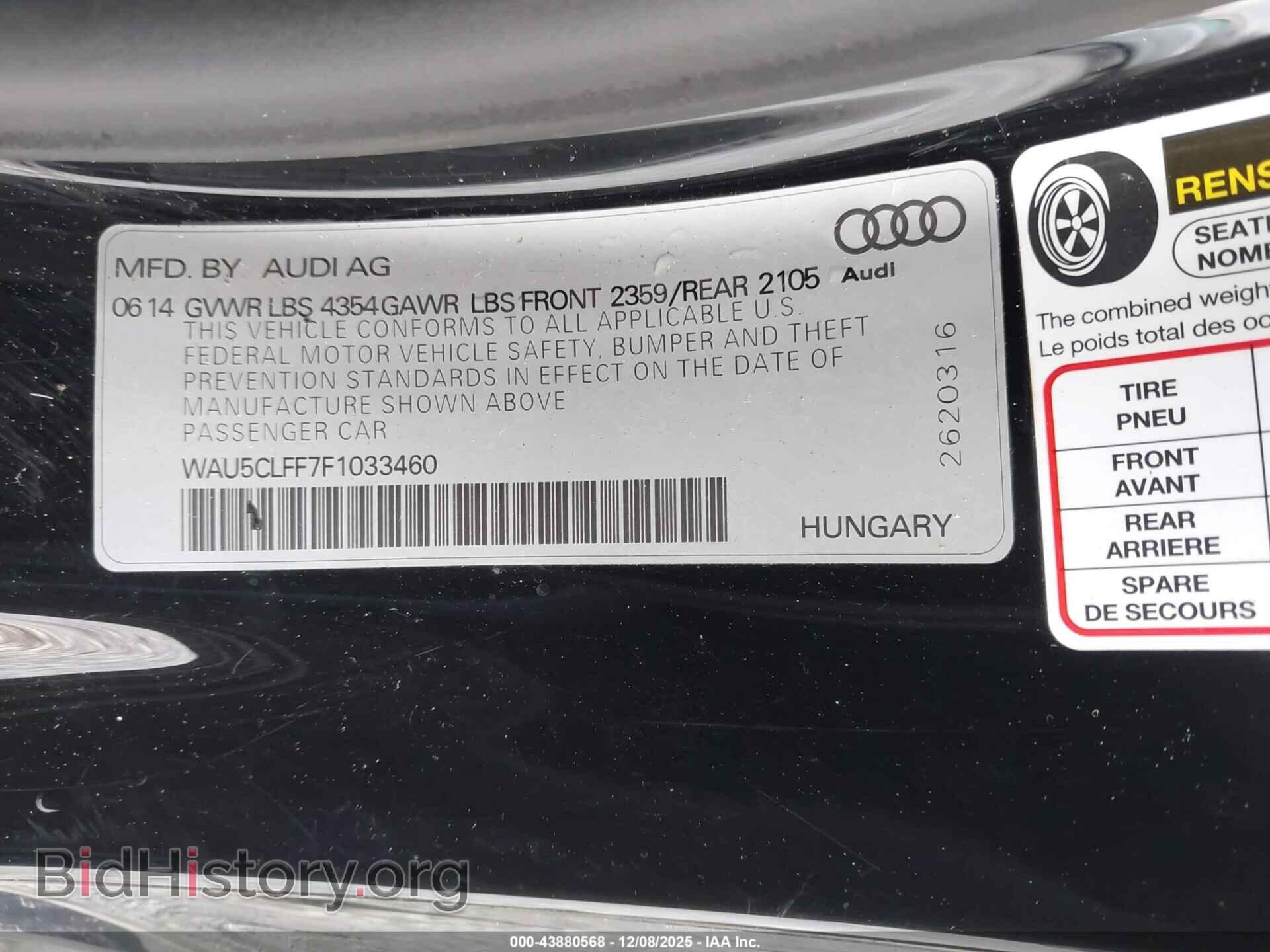 2015 AUDI A3 - VIN: WAU5CLFF7F1033460 - Фото 9