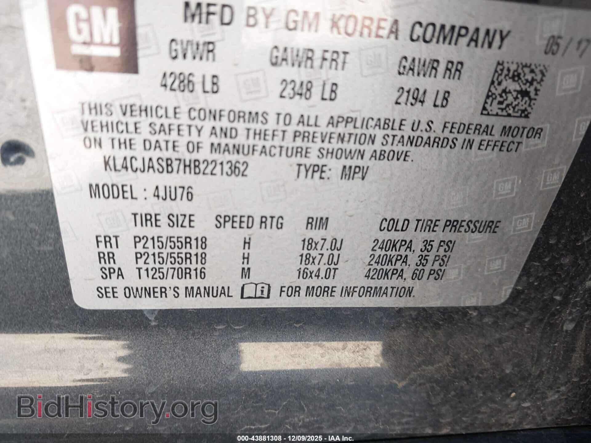 2017 BUICK ENCORE - VIN: KL4CJASB7HB221362 - Photo 9