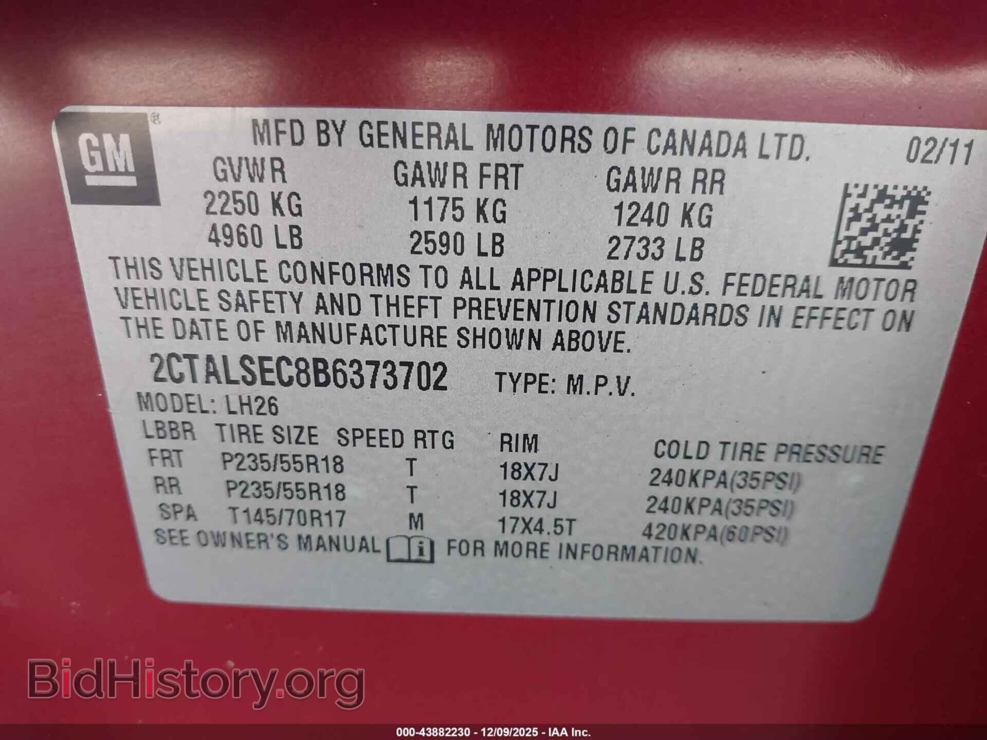 2011 GMC TERRAIN - VIN: 2CTALSEC8B6373702 - Фото 9