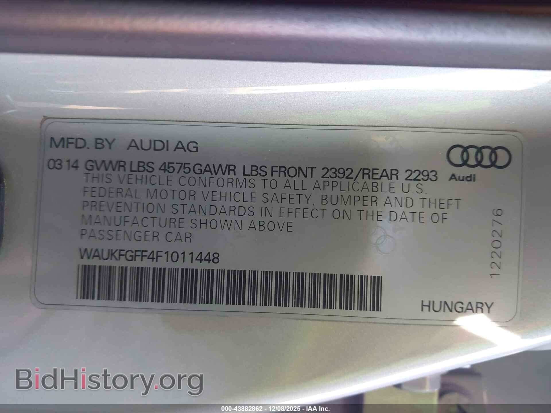 2015 AUDI A3 - VIN: WAUKFGFF4F1011448 - Фото 9