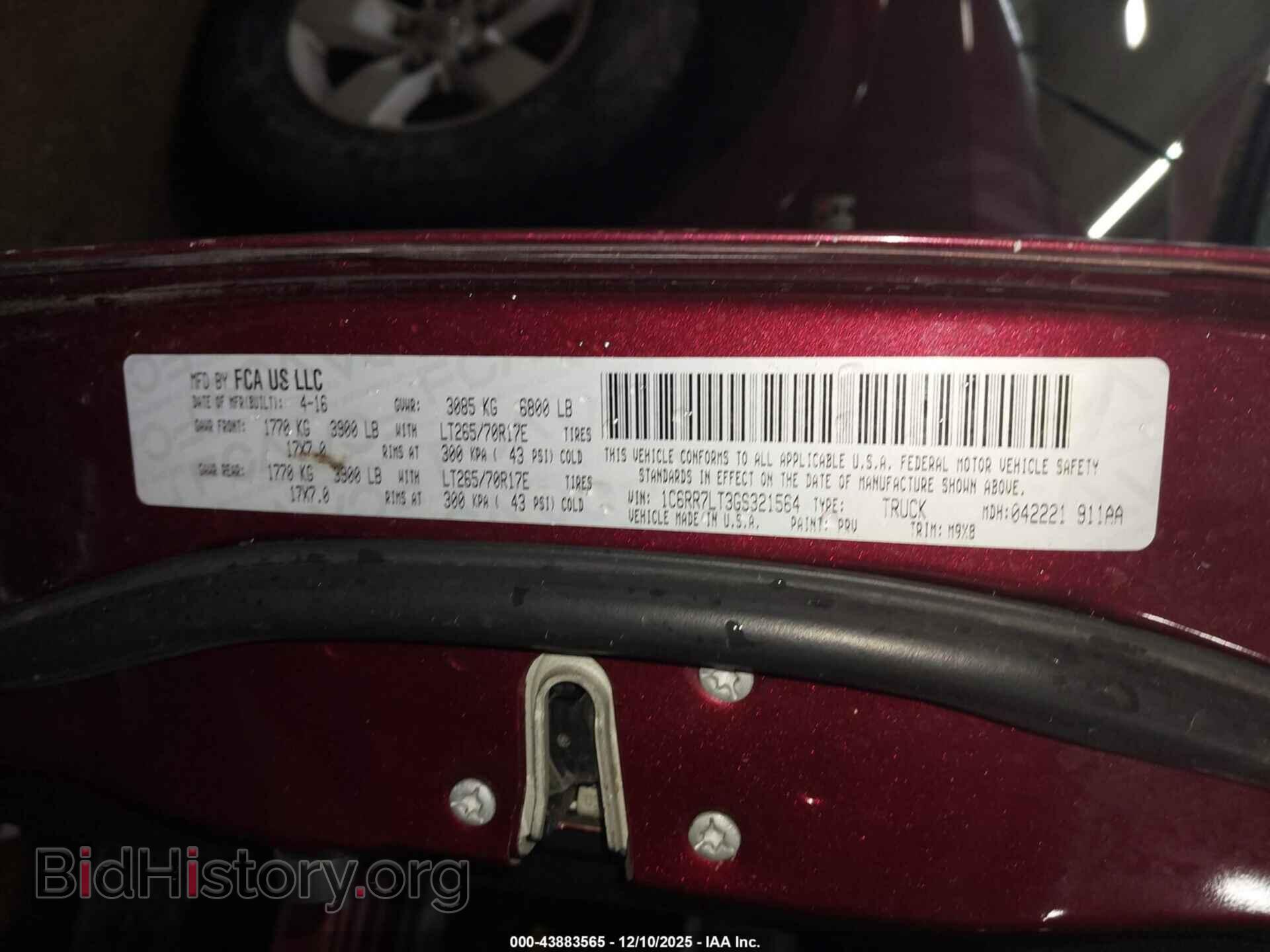 2016 RAM 1500 - VIN: 1C6RR7LT3GS321564 - Фото 9