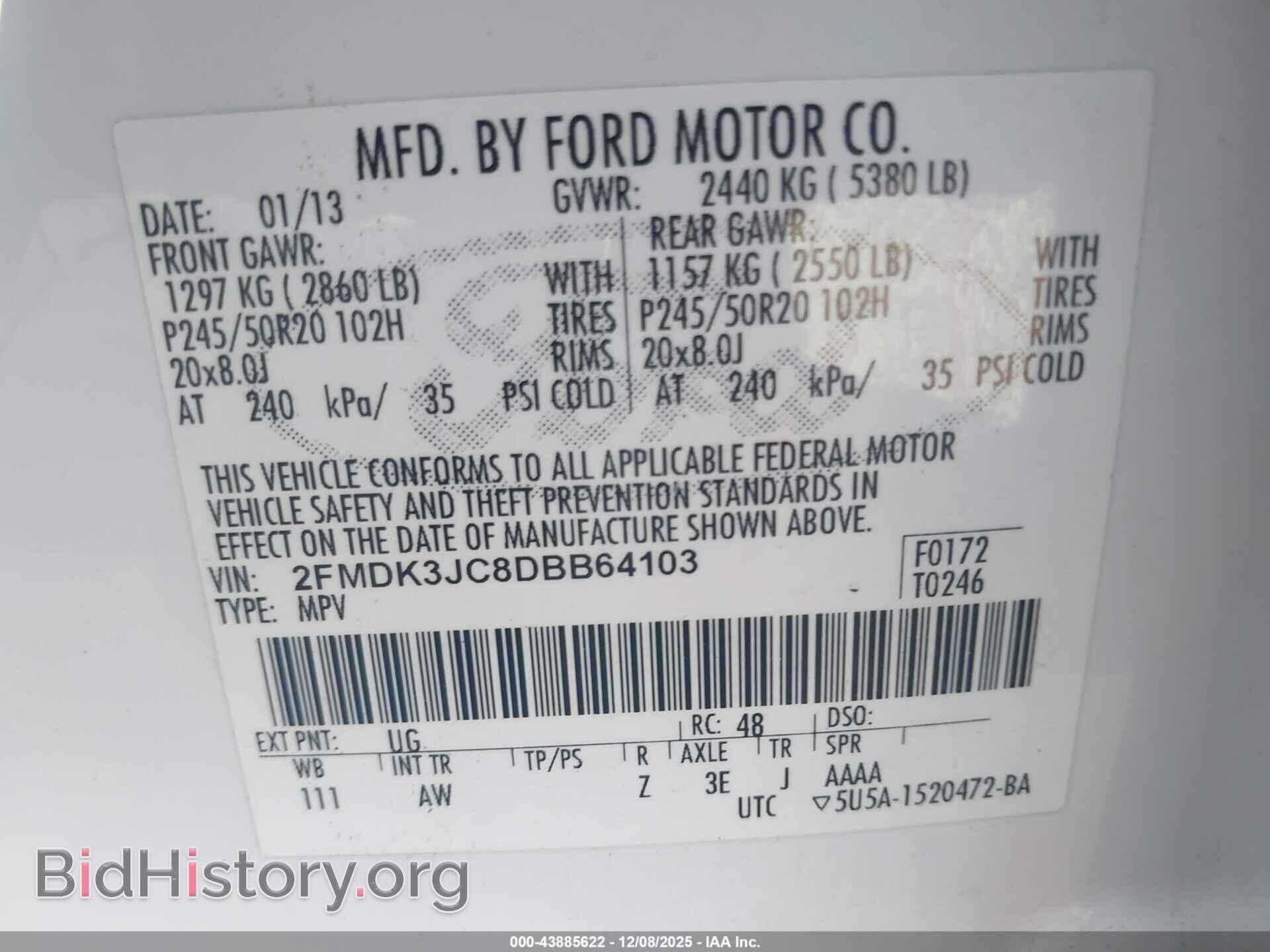 2013 FORD EDGE - VIN: 2FMDK3JC8DBB64103 - Photo 9