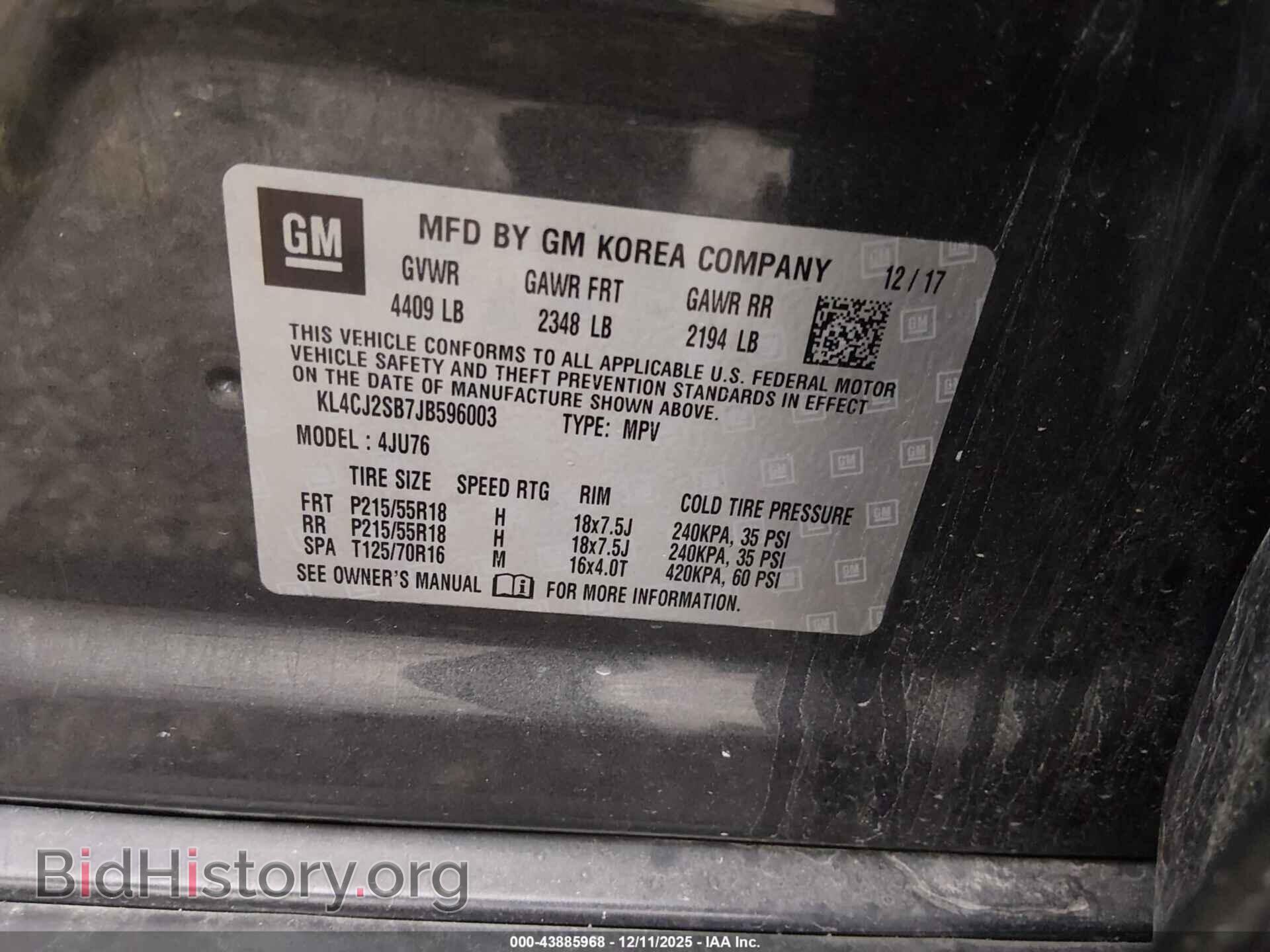 2018 BUICK ENCORE - VIN: KL4CJ2SB7JB596003 - Фото 9