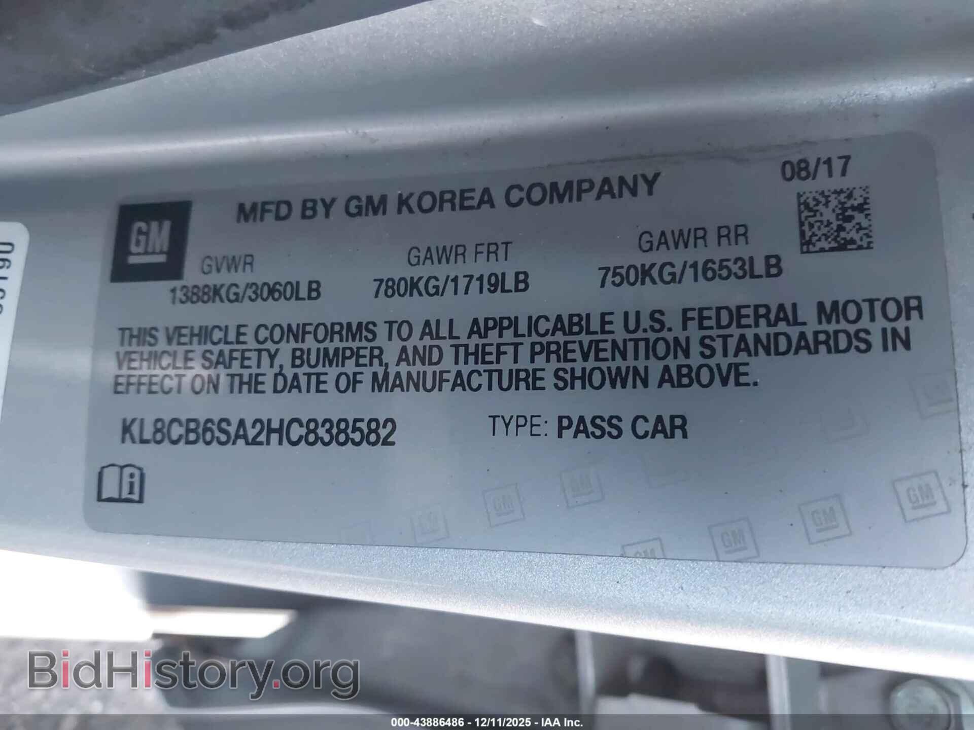 2017 CHEVROLET SPARK - VIN: KL8CB6SA2HC838582 - Photo 9