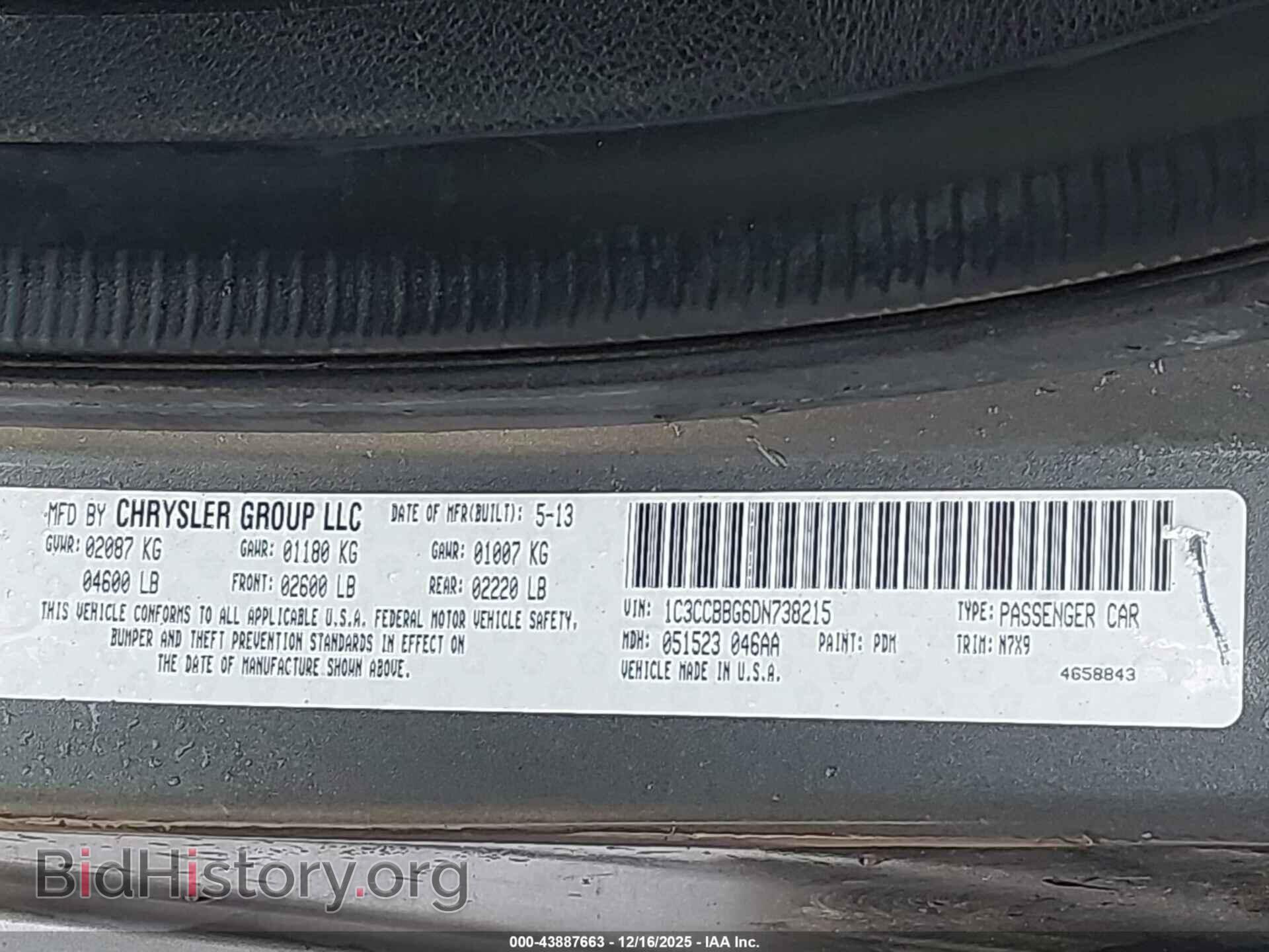 2013 CHRYSLER 200 - VIN: 1C3CCBBG6DN738215 - Photo 9