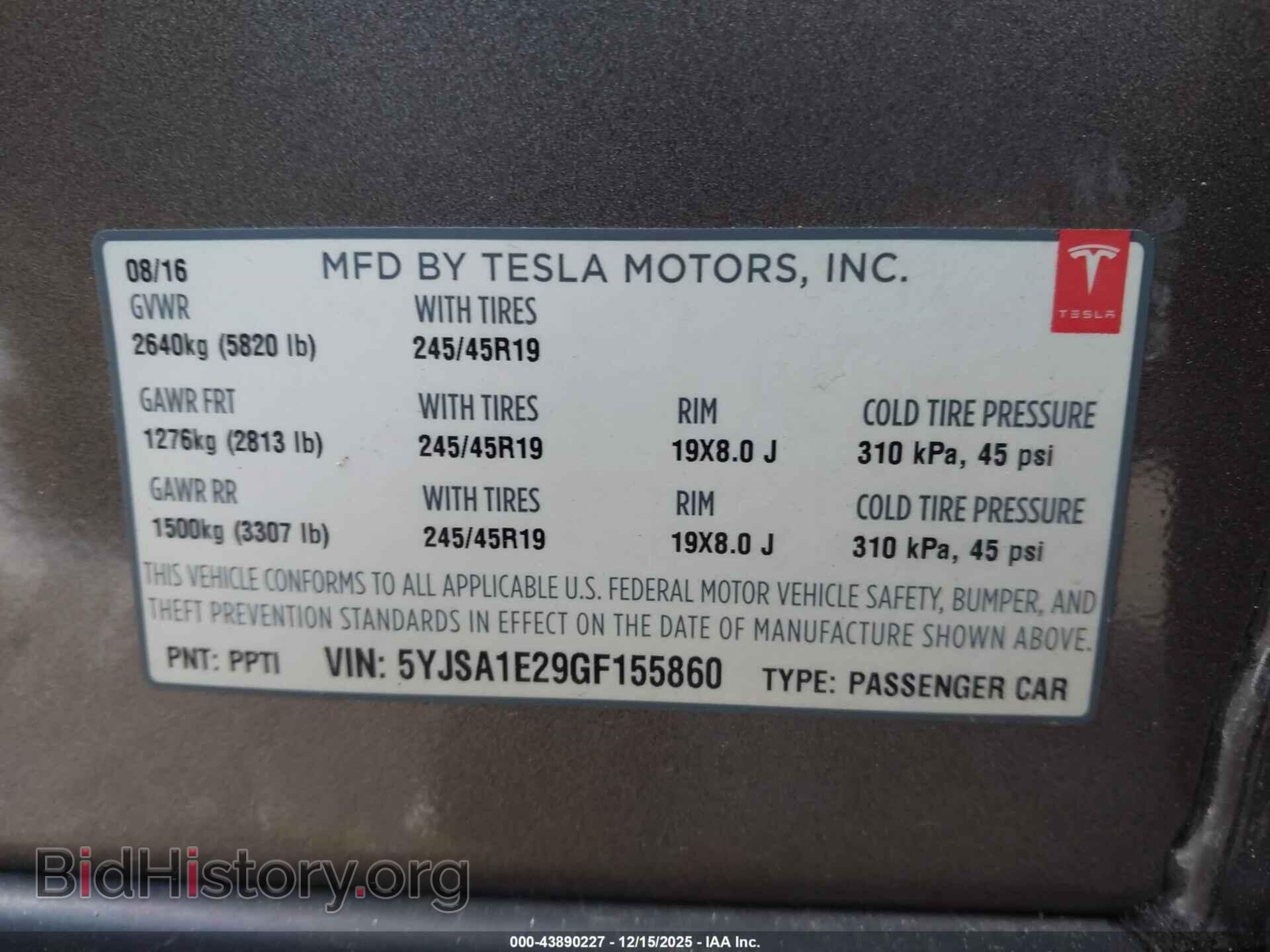 2016 TESLA MODEL S - VIN: 5YJSA1E29GF155860 - Photo 9