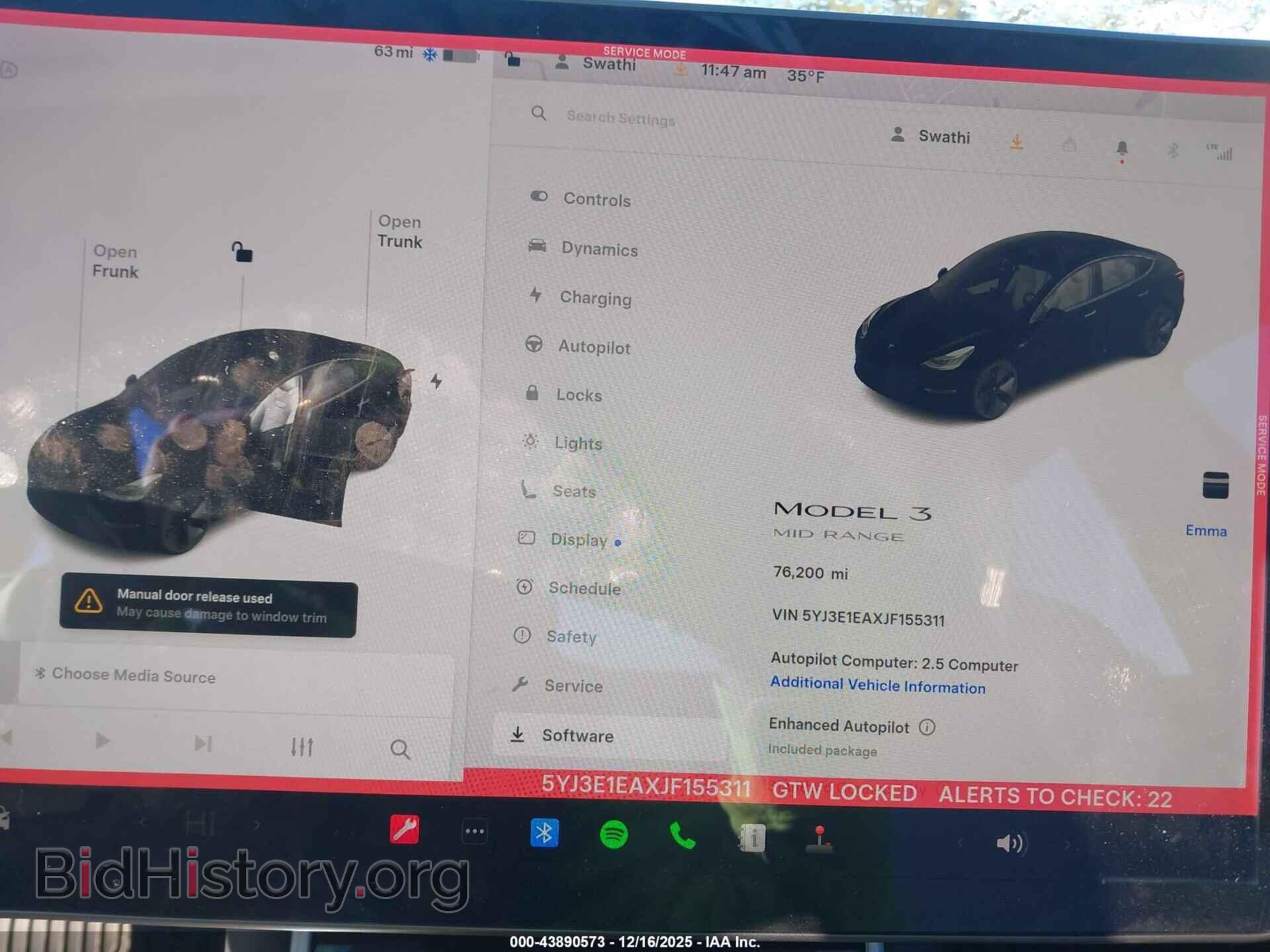 2018 TESLA MODEL 3 - VIN: 5YJ3E1EAXJF155311 - Photo 9