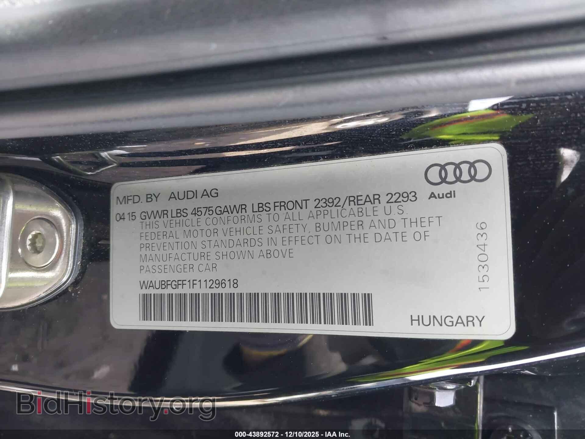 2015 AUDI A3 - VIN: WAUBFGFF1F1129618 - Фото 9