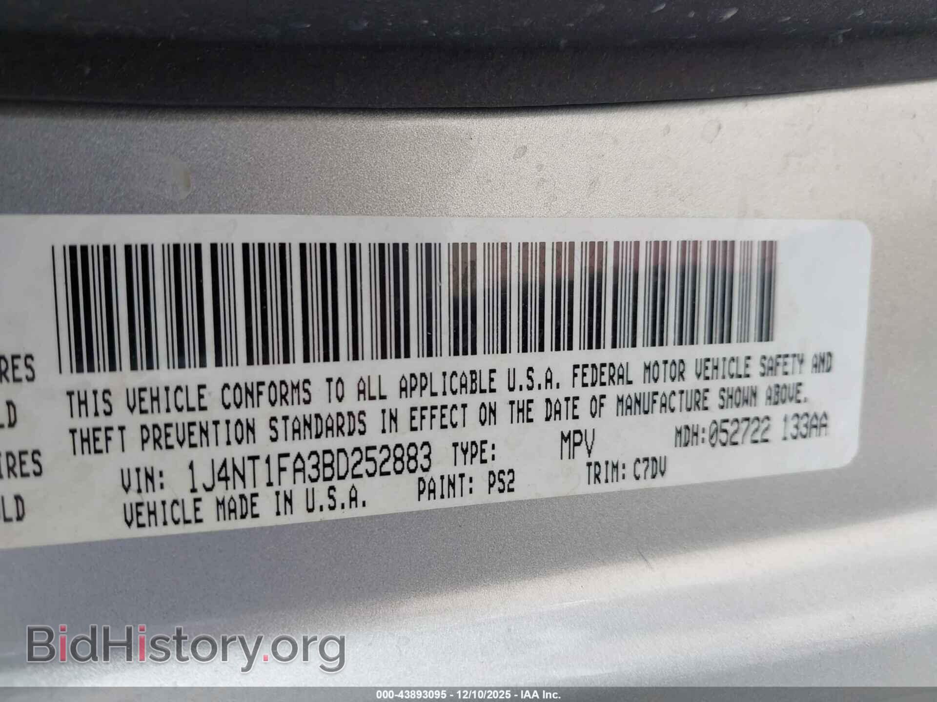 2011 JEEP COMPASS - VIN: 1J4NT1FA3BD252883 - Photo 9