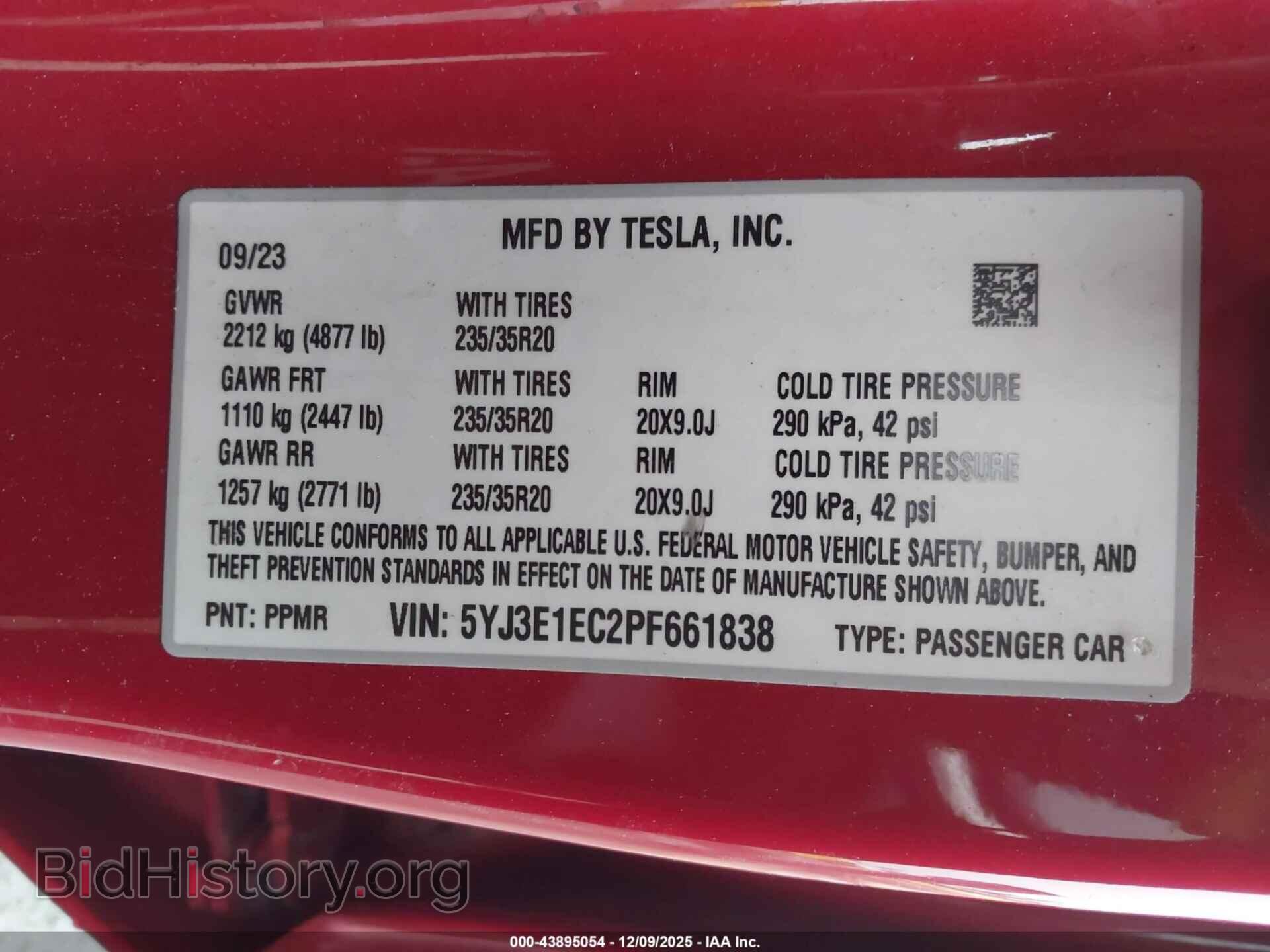2023 TESLA MODEL 3 - VIN: 5YJ3E1EC2PF661838 - Фото 9