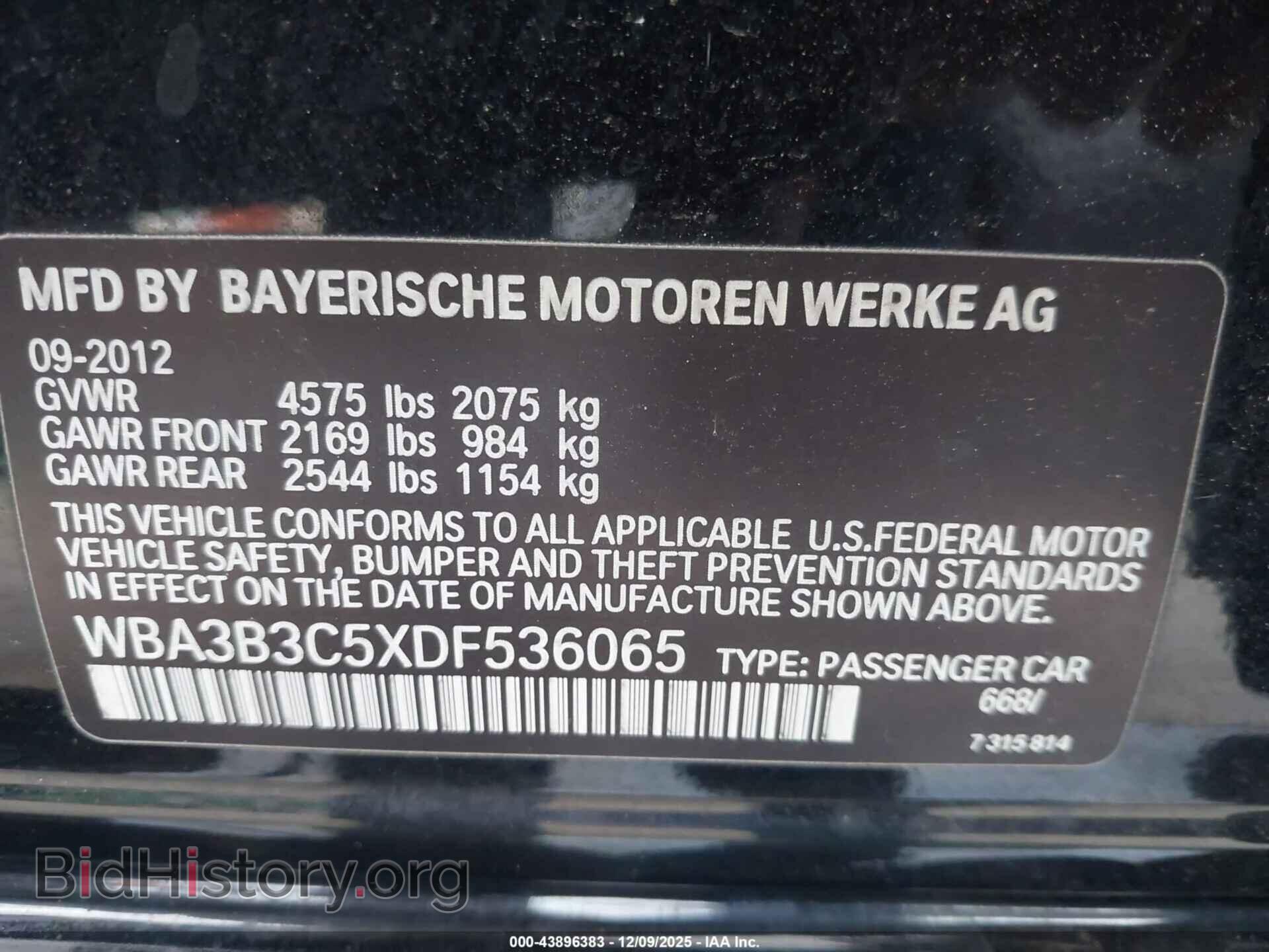 2013 BMW 328I - VIN: WBA3B3C5XDF536065 - Фото 9