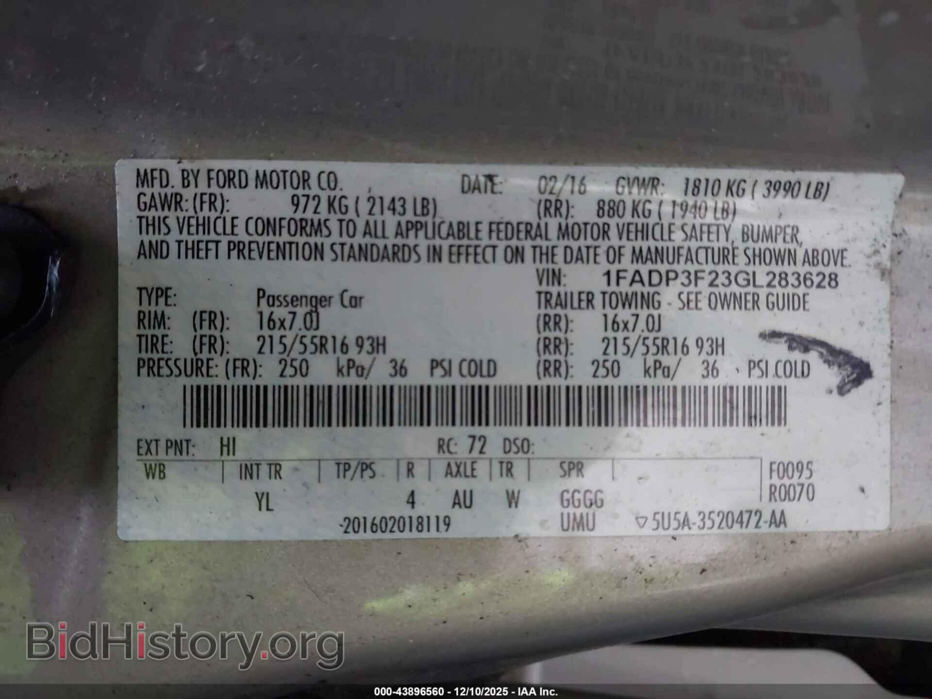 2016 FORD FOCUS - VIN: 1FADP3F23GL283628 - Photo 9