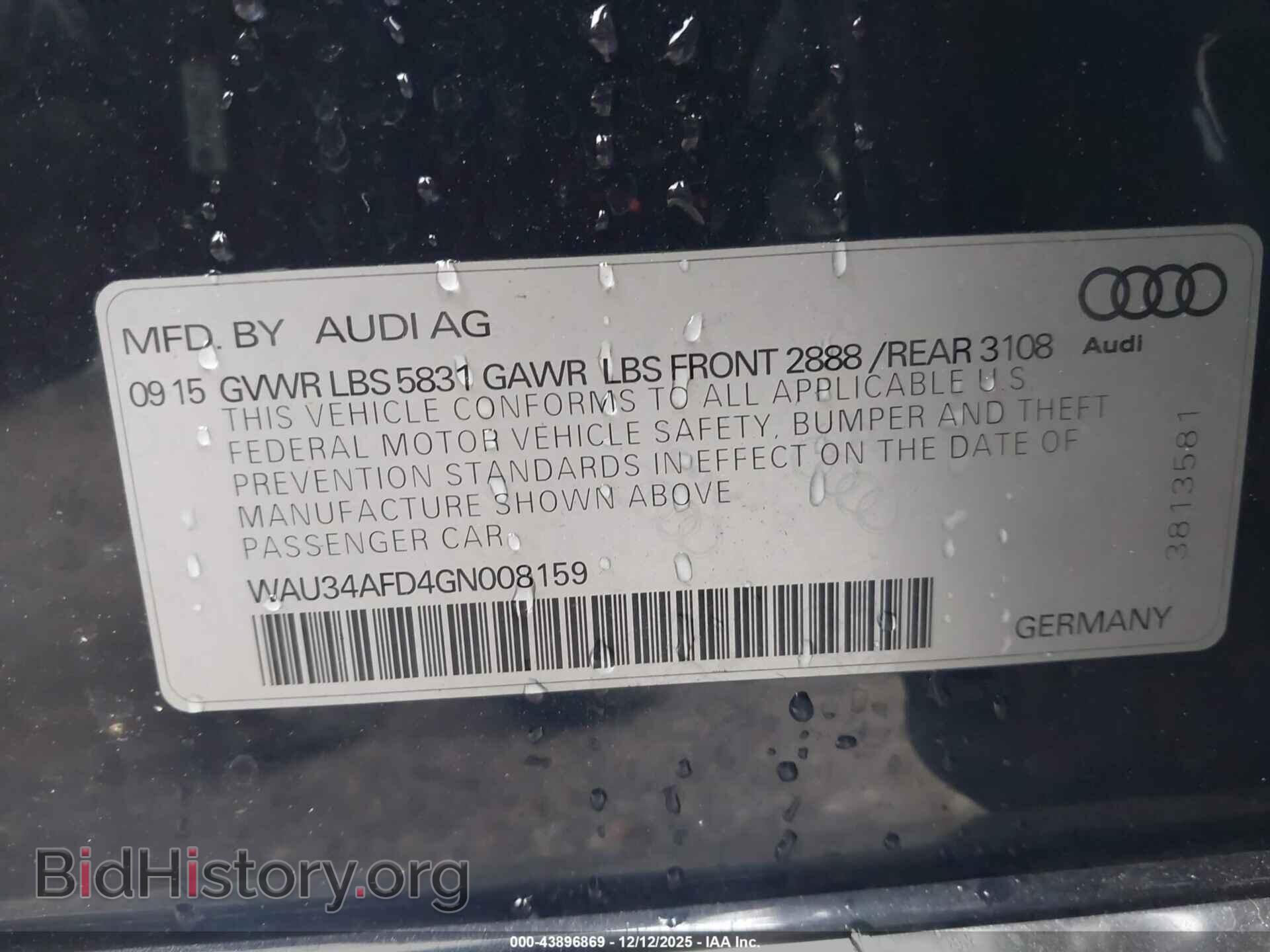 2016 AUDI A8 L - VIN: WAU34AFD4GN008159 - Фото 9