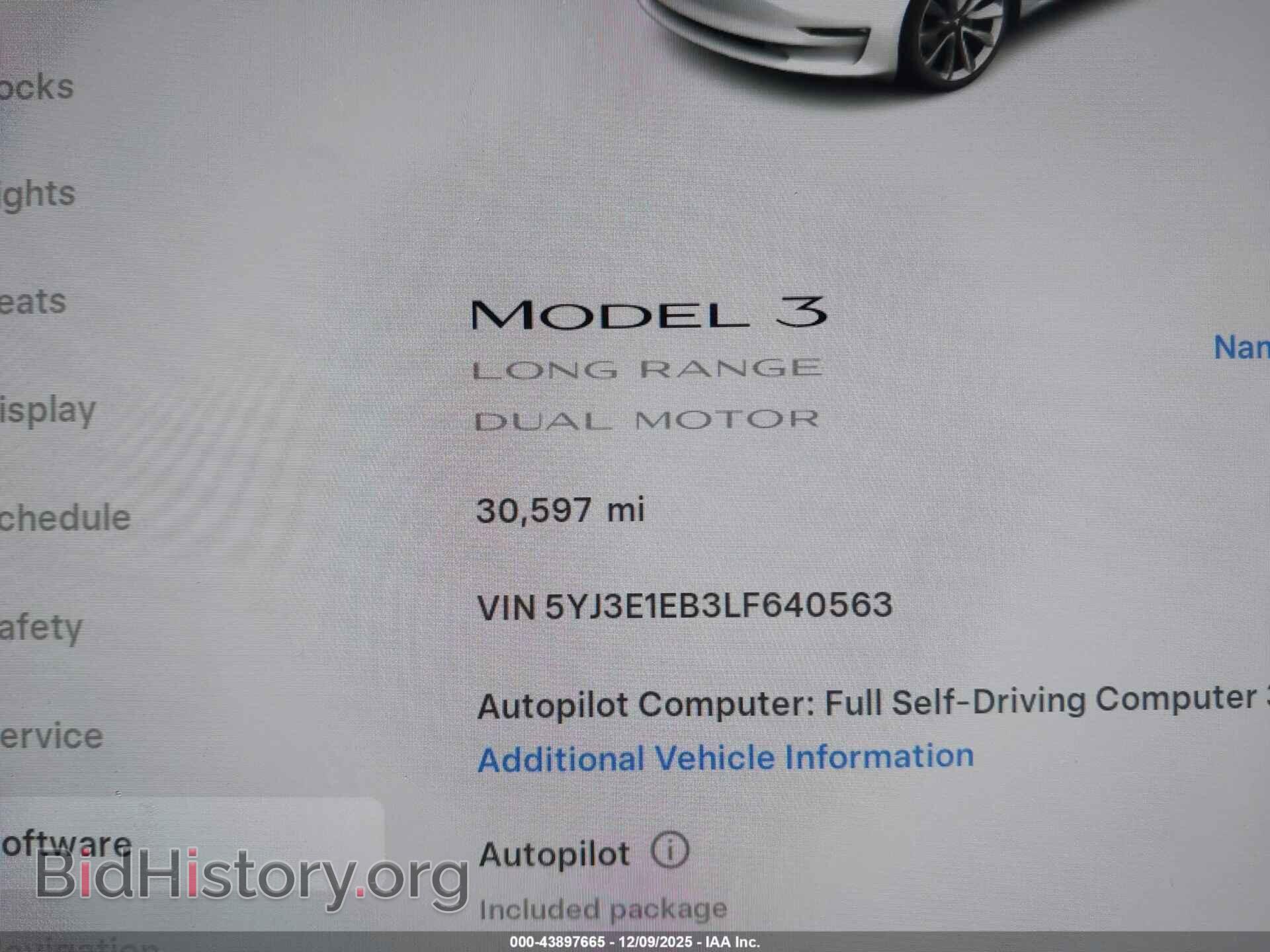 2020 TESLA MODEL 3 - VIN: 5YJ3E1EB3LF640563 - Фото 7