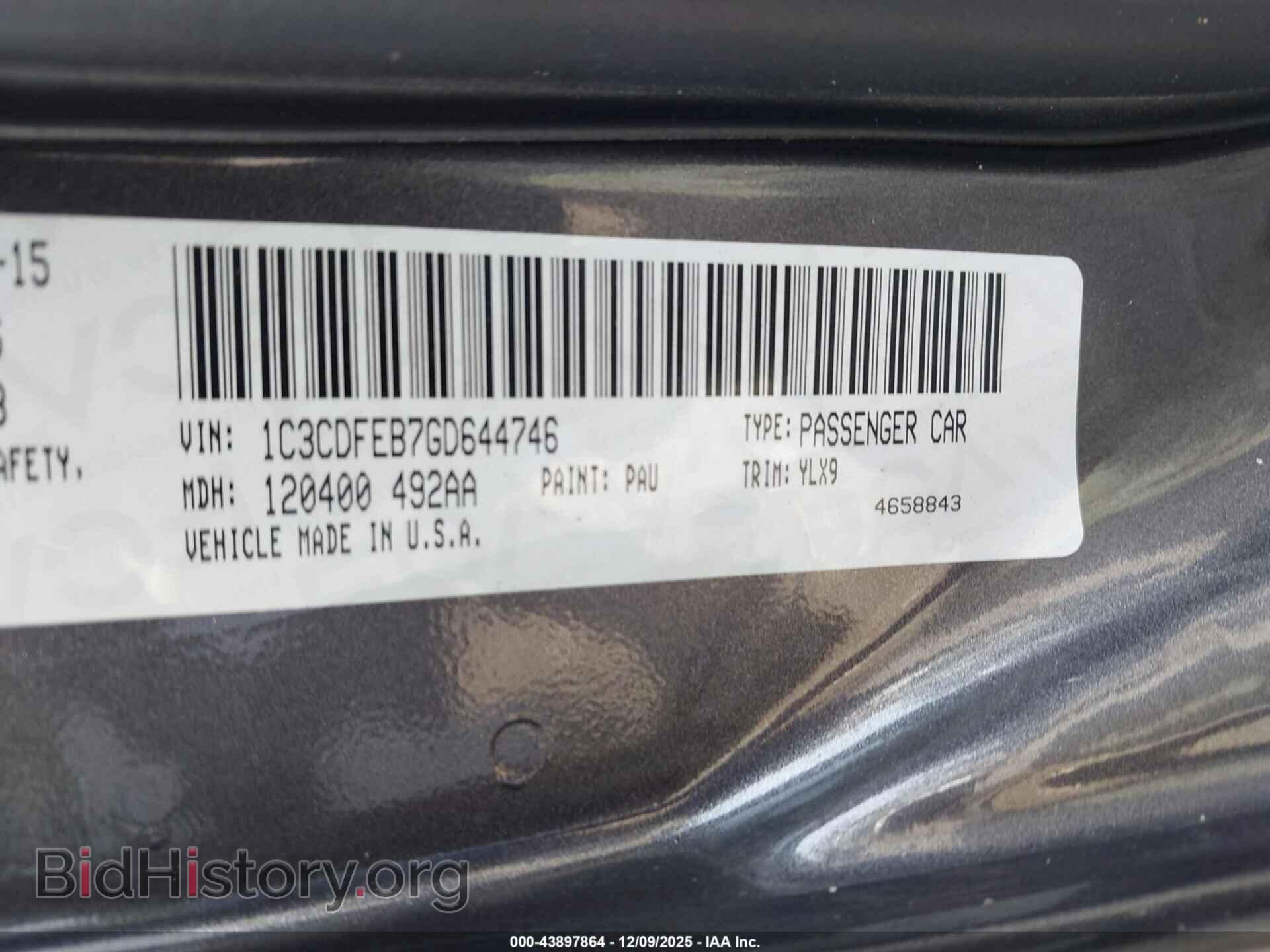 2016 DODGE DART - VIN: 1C3CDFEB7GD644746 - Фото 9