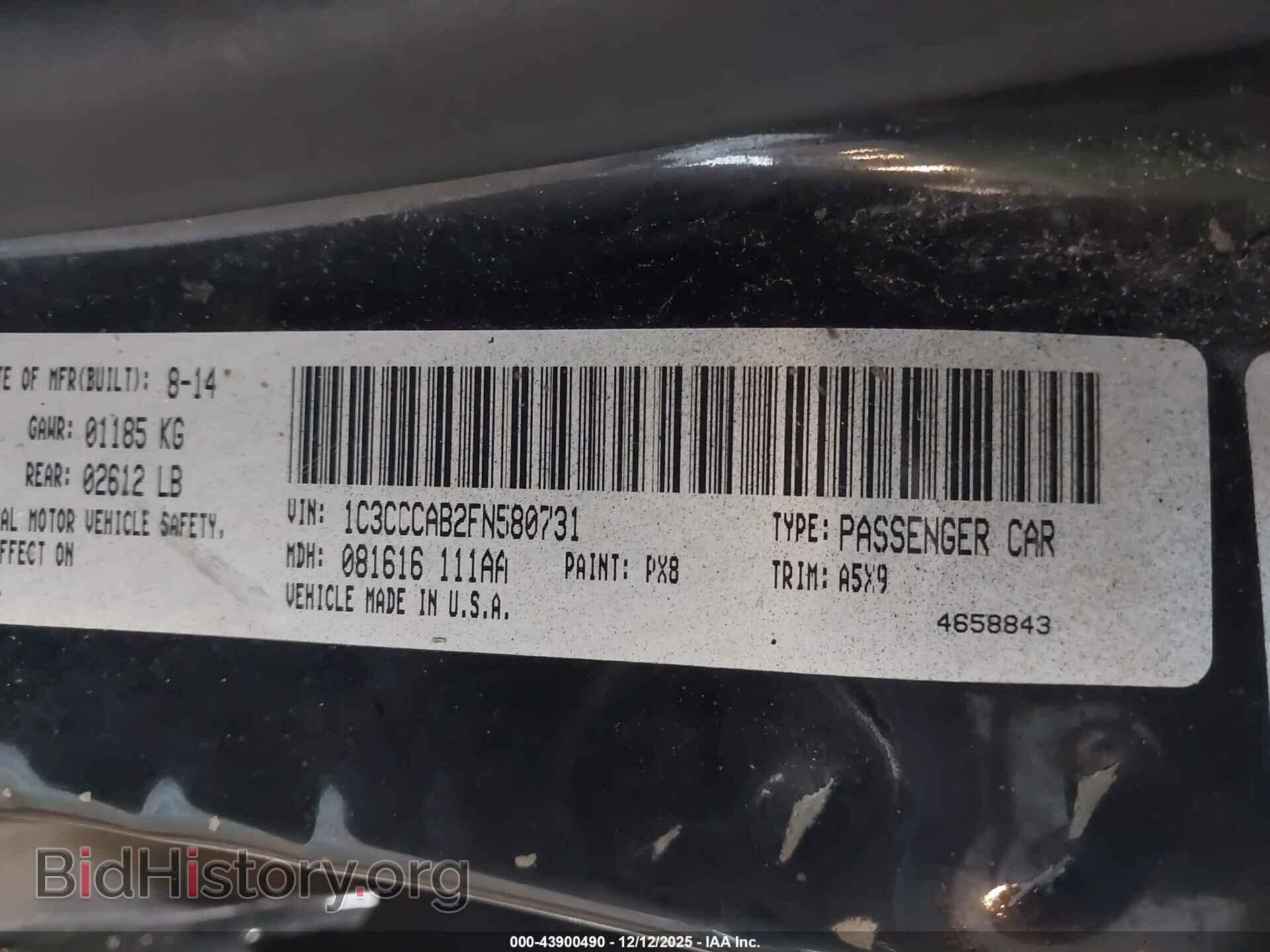2015 CHRYSLER 200 - VIN: 1C3CCCAB2FN580731 - Фото 9