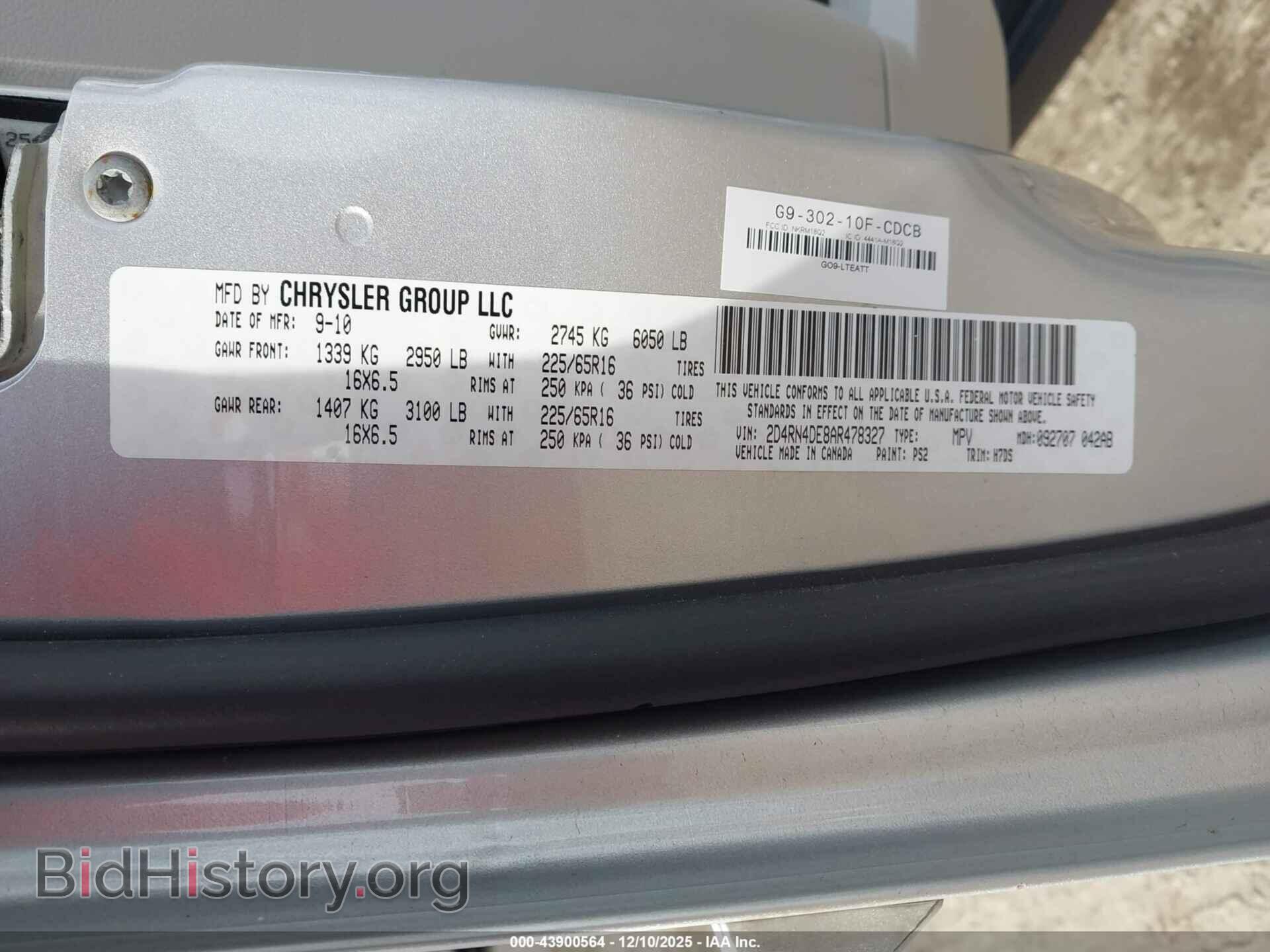 2010 DODGE GRAND CARAVAN - VIN: 2D4RN4DE8AR478327 - Фото 9