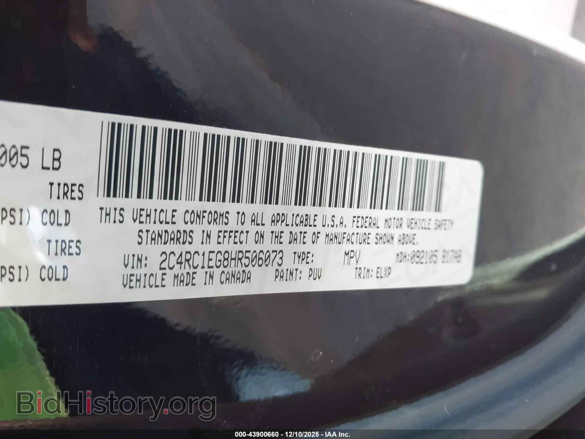 2017 CHRYSLER PACIFICA - VIN: 2C4RC1EG8HR506073 - Фото 9