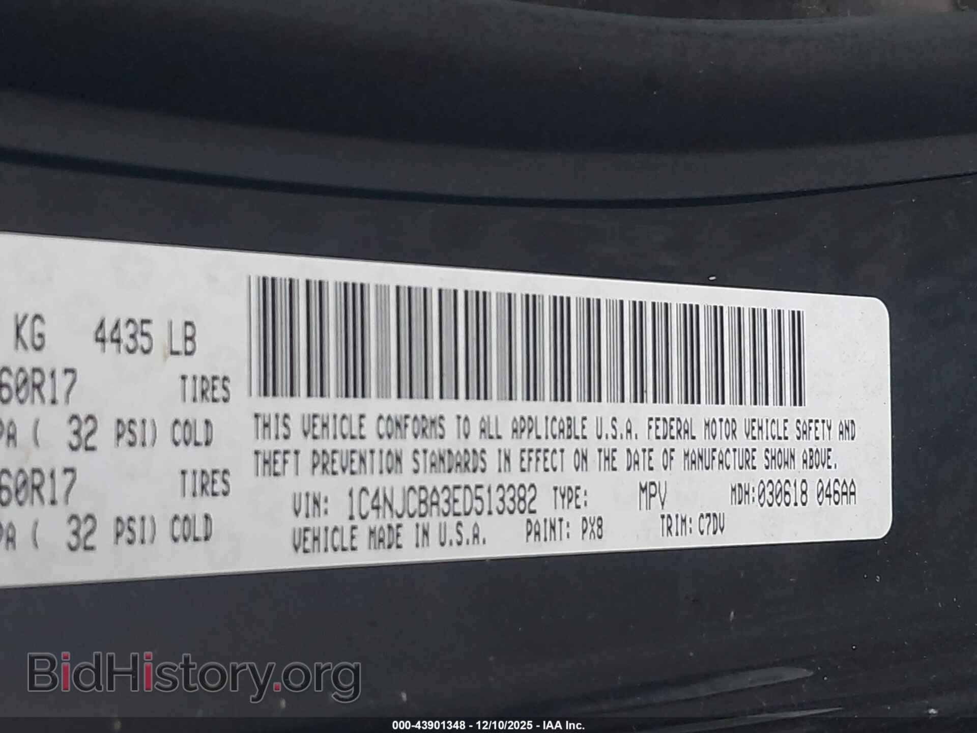 2014 JEEP COMPASS - VIN: 1C4NJCBA3ED513382 - Фото 9