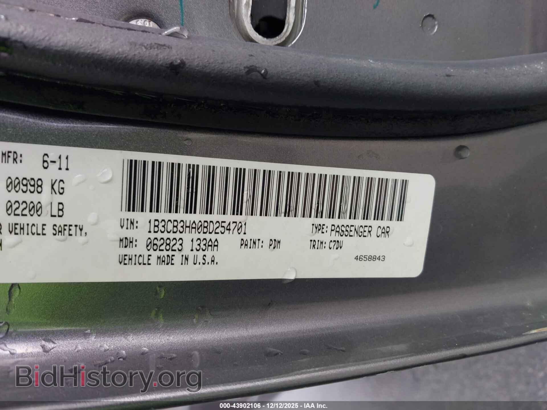 2011 DODGE CALIBER - VIN: 1B3CB3HA0BD254701 - Фото 9