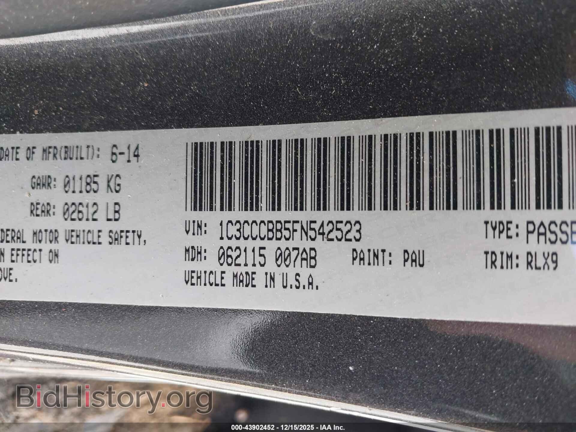 2015 CHRYSLER 200 - VIN: 1C3CCCBB5FN542523 - Фото 9