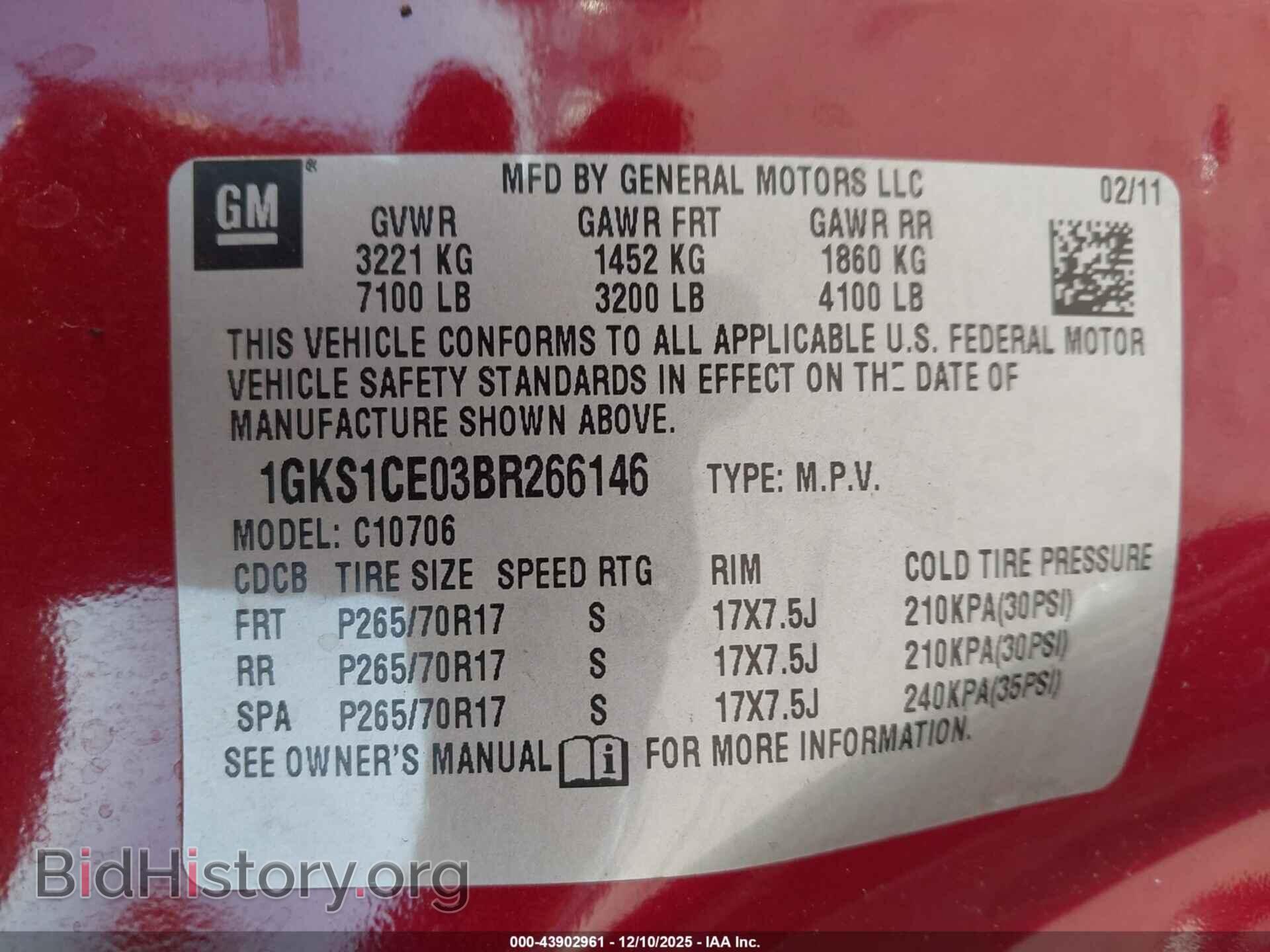 2011 GMC YUKON - VIN: 1GKS1CE03BR266146 - Фото 9