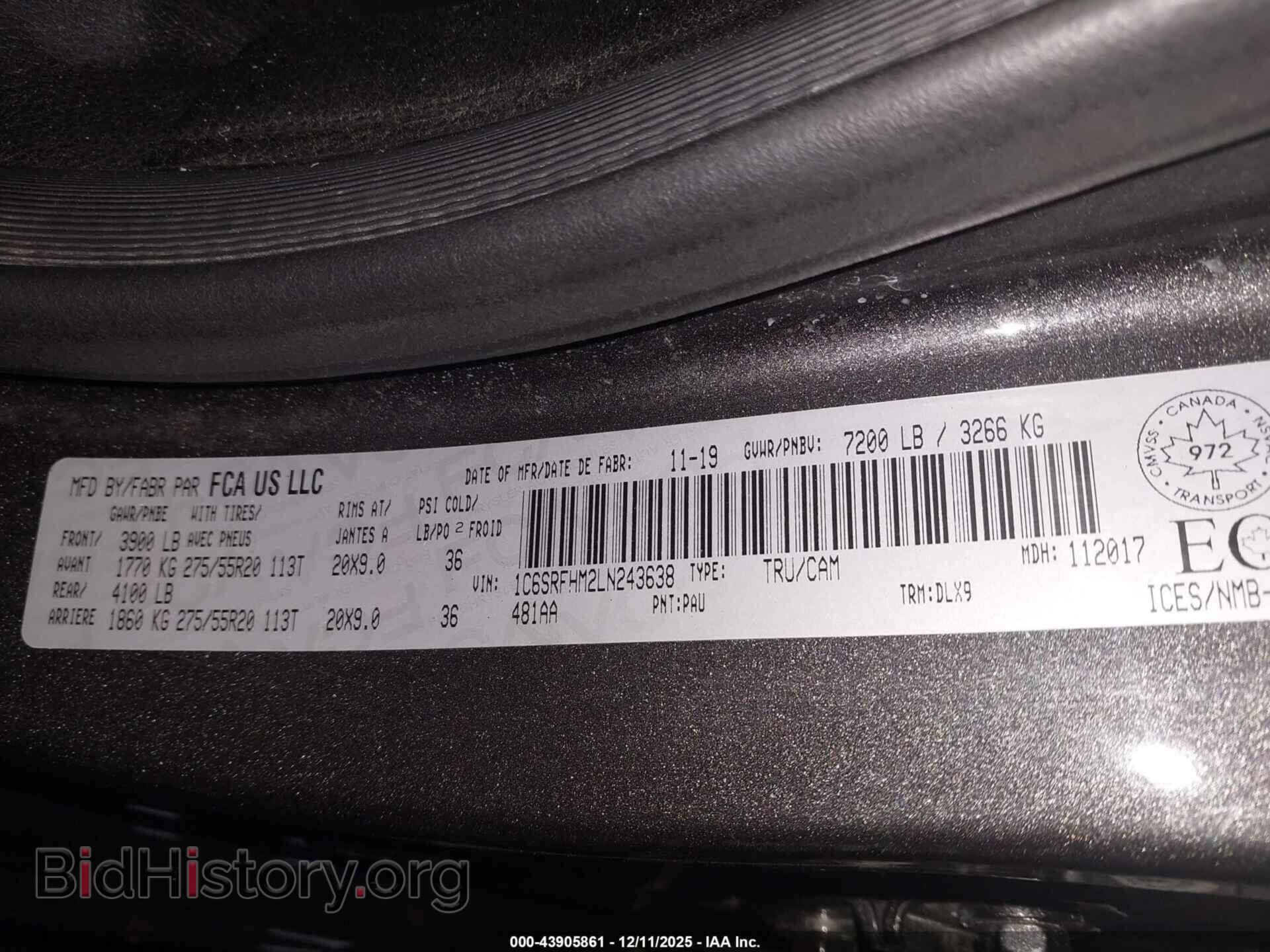 2020 RAM 1500 - VIN: 1C6SRFHM2LN243638 - Фото 9