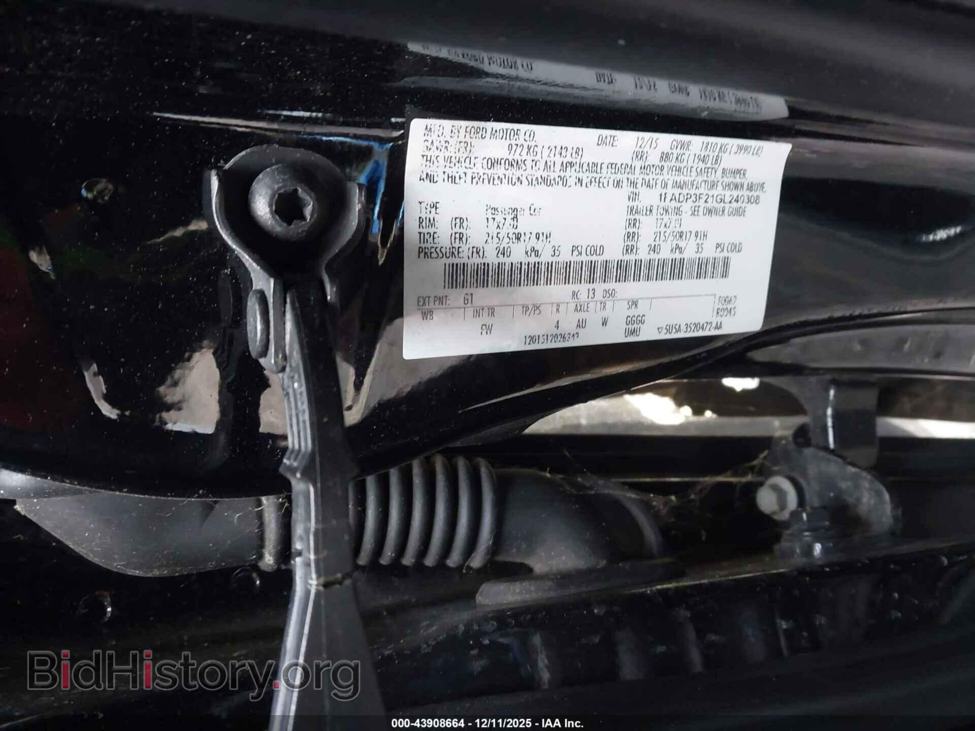 2016 FORD FOCUS - VIN: 1FADP3F21GL240308 - Фото 9