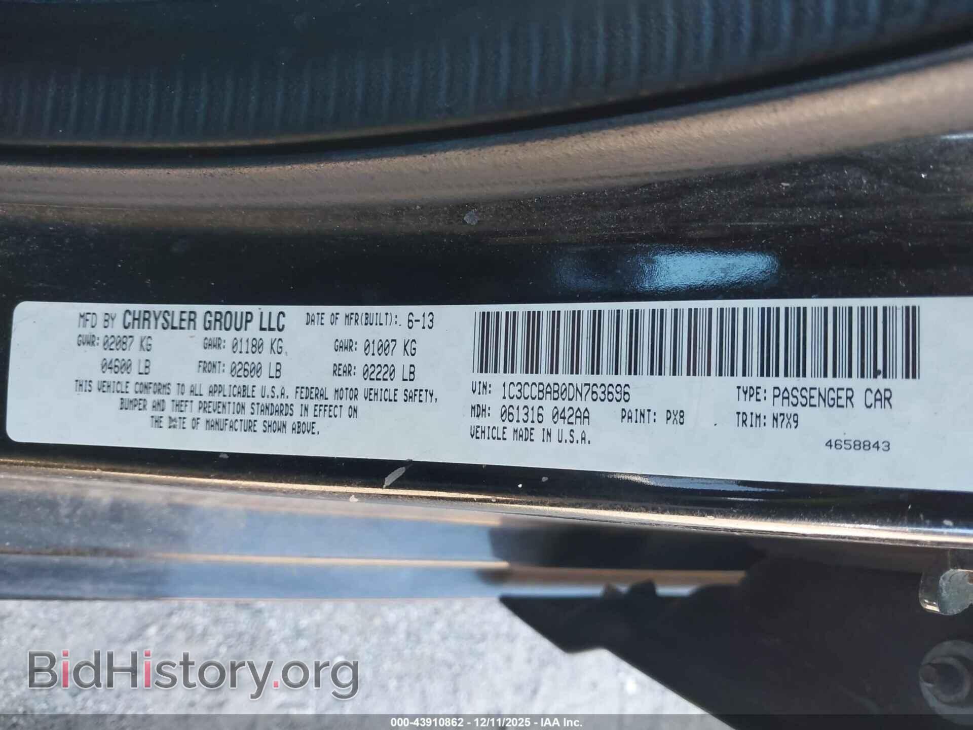 2013 CHRYSLER 200 - VIN: 1C3CCBAB0DN763696 - Фото 9