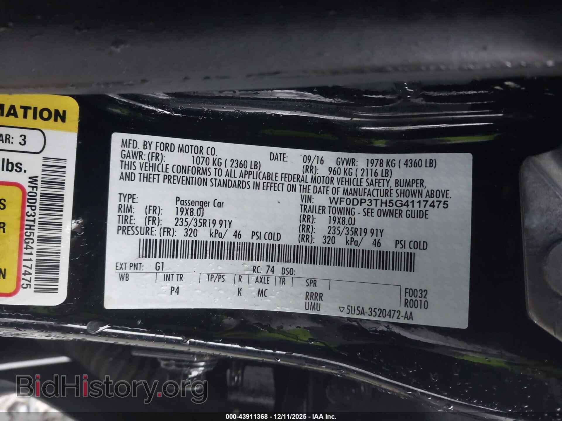 2016 FORD FOCUS RS - VIN: WF0DP3TH5G4117475 - Photo 9