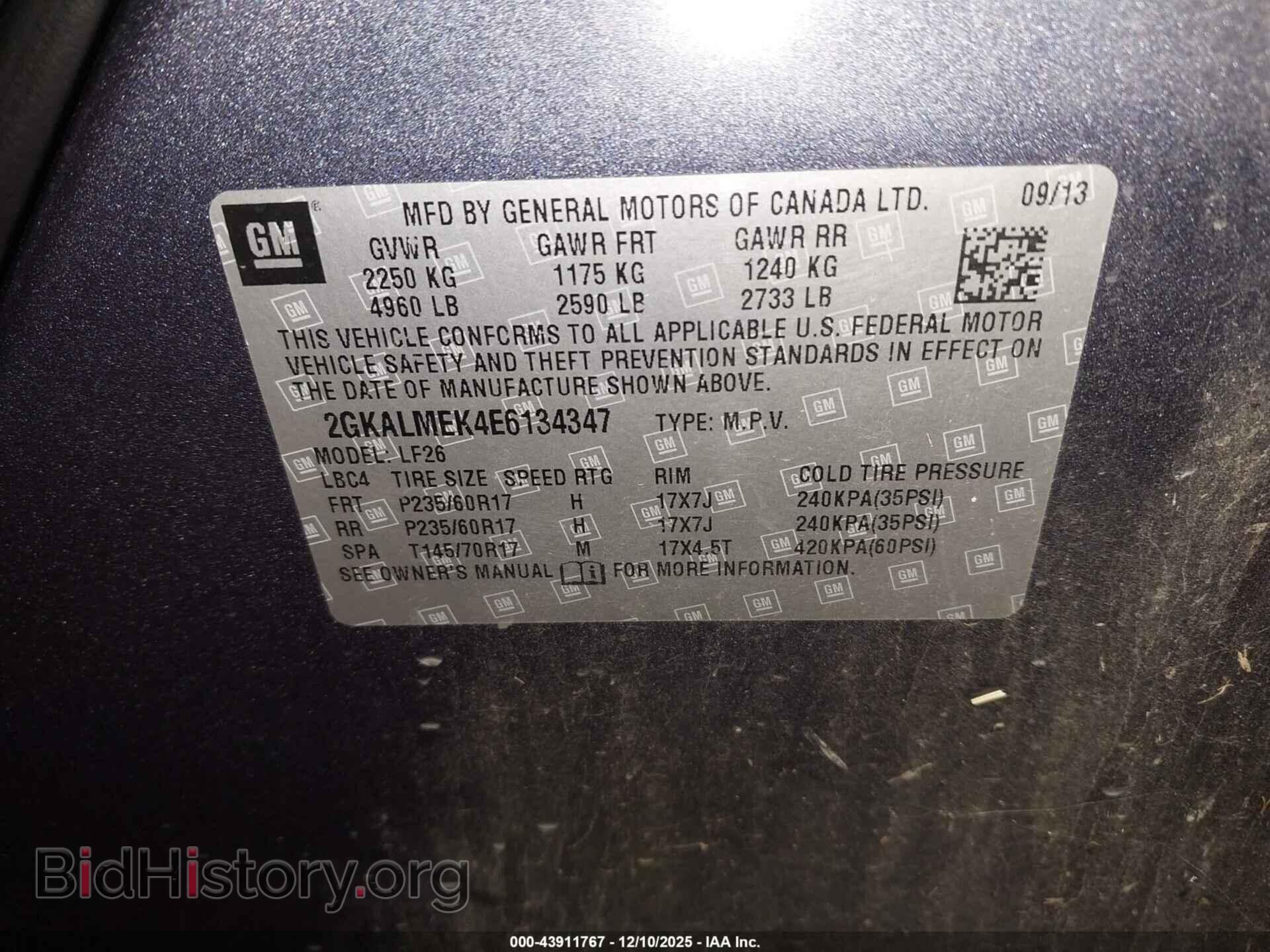 2014 GMC TERRAIN - VIN: 2GKALMEK4E6134347 - Фото 9