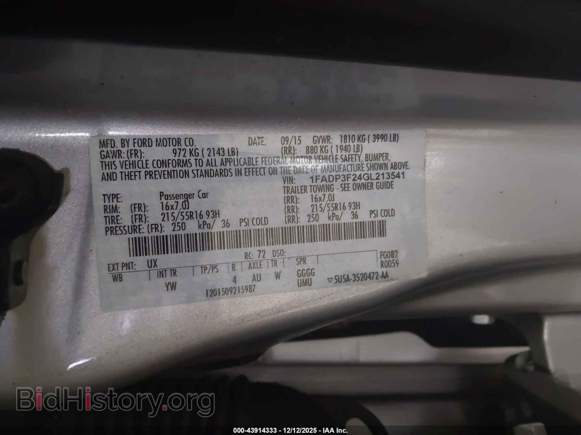 2016 FORD FOCUS - VIN: 1FADP3F24GL213541 - Photo 9