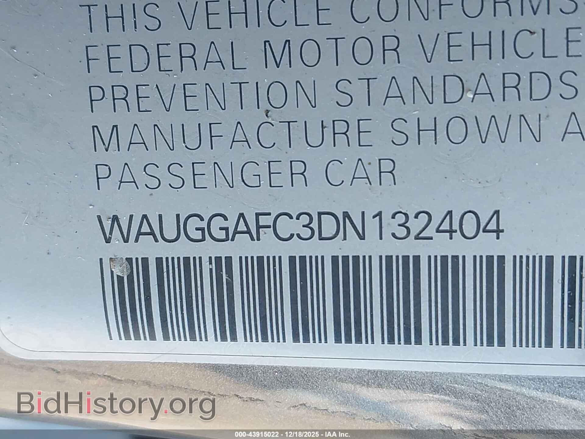 2013 AUDI A6 - VIN: WAUGGAFC3DN132404 - Фото 9