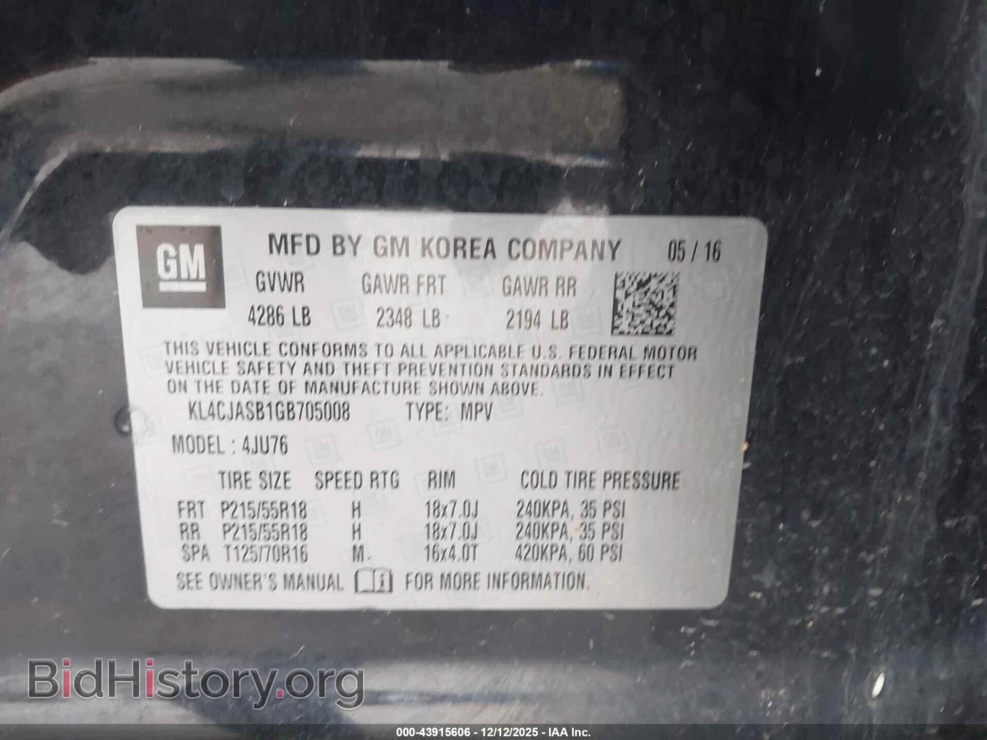 2016 BUICK ENCORE - VIN: KL4CJASB1GB705008 - Photo 9