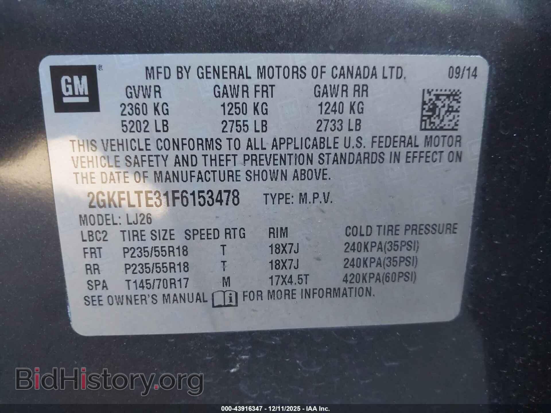 2015 GMC TERRAIN - VIN: 2GKFLTE31F6153478 - Photo 9