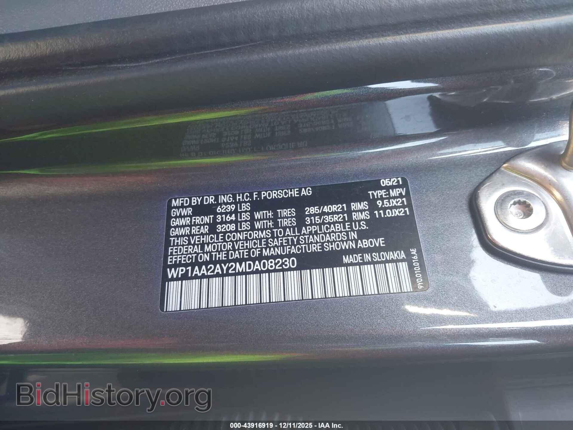 2021 PORSCHE CAYENNE - VIN: WP1AA2AY2MDA08230 - Photo 9
