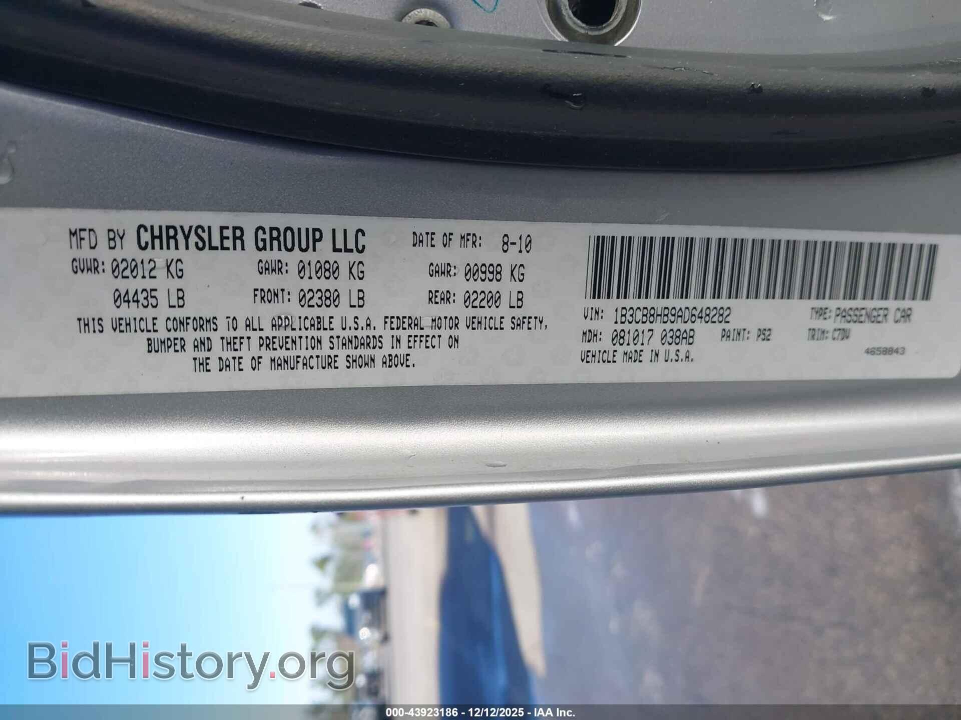 2010 DODGE CALIBER - VIN: 1B3CB8HB9AD648282 - Фото 9