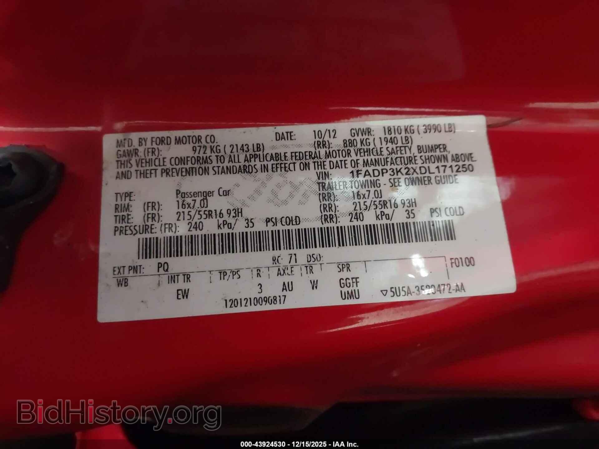 2013 FORD FOCUS - VIN: 1FADP3K2XDL171250 - Фото 9