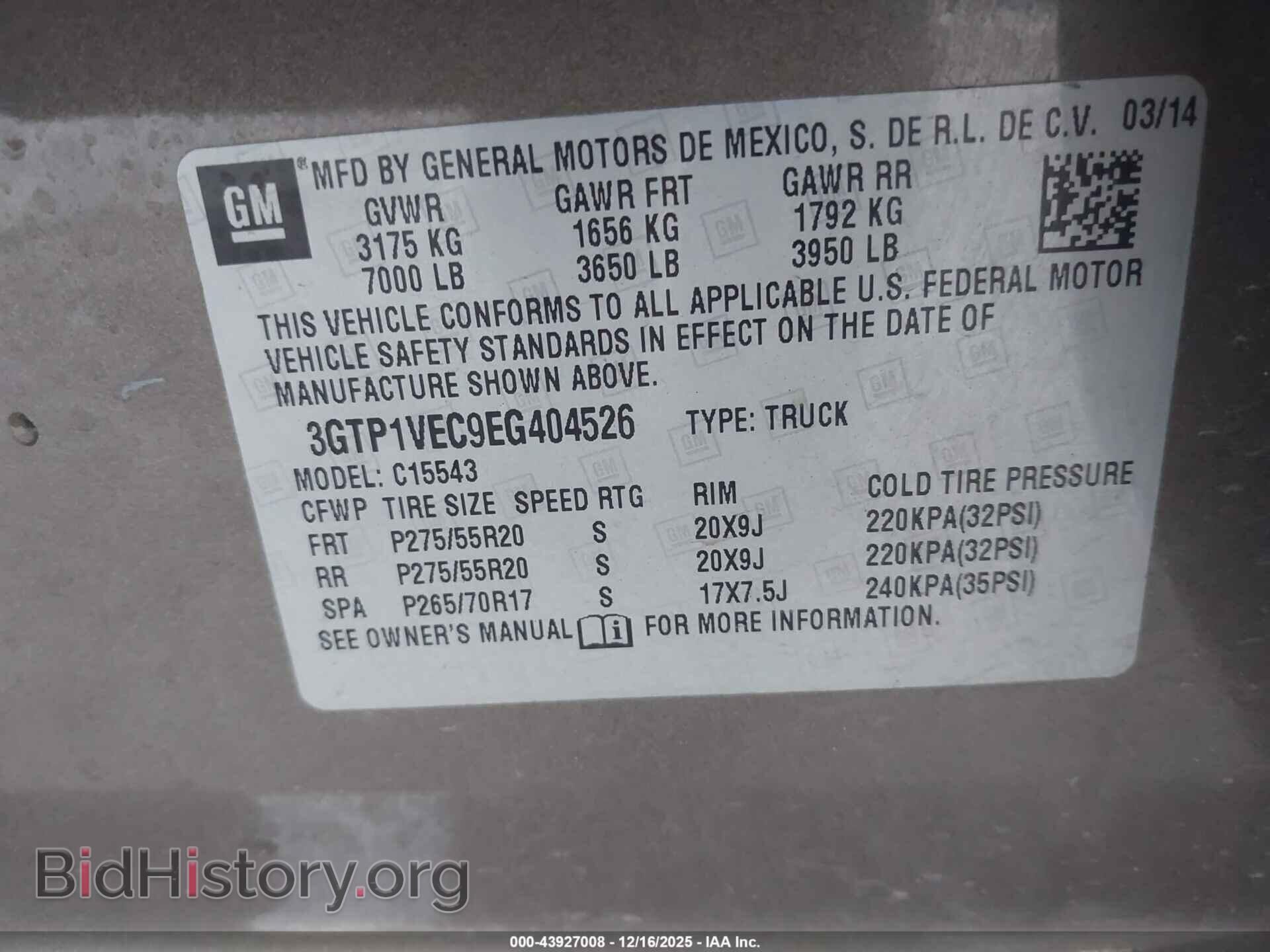 2014 GMC SIERRA 1500 - VIN: 3GTP1VEC9EG404526 - Photo 9