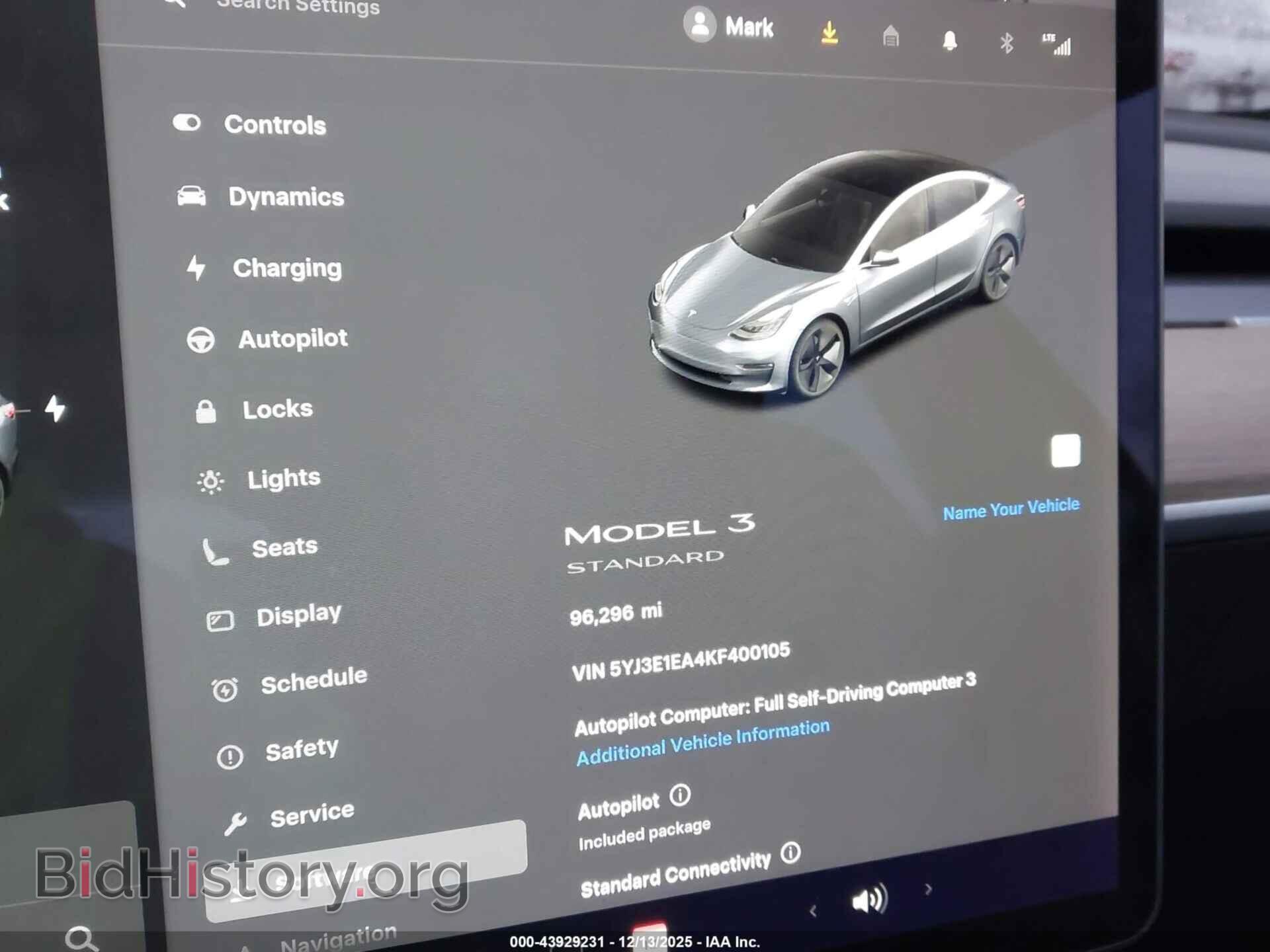 2019 TESLA MODEL 3 - VIN: 5YJ3E1EA4KF400105 - Photo 7