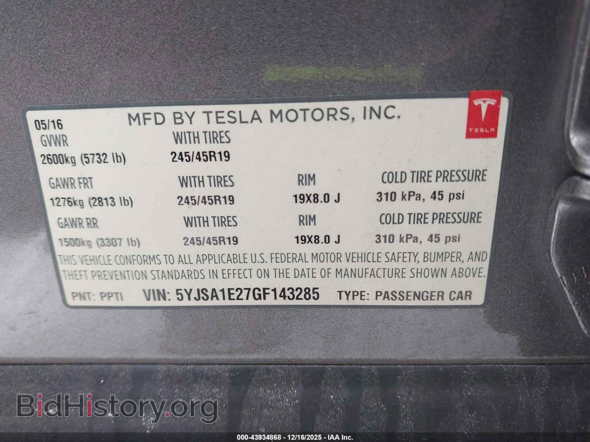 2016 TESLA MODEL S - VIN: 5YJSA1E27GF143285 - Photo 9