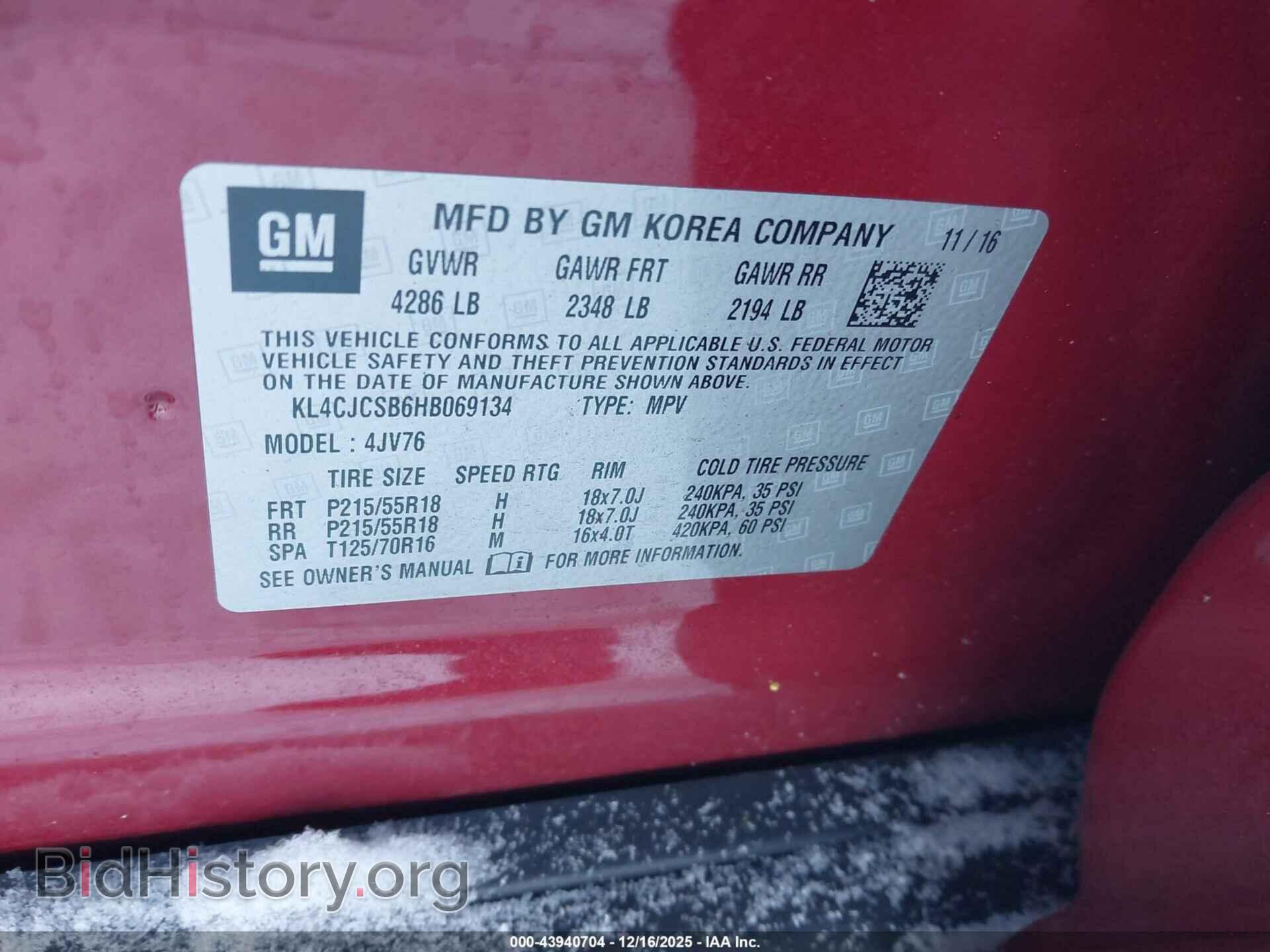 2017 BUICK ENCORE - VIN: KL4CJCSB6HB069134 - Photo 9
