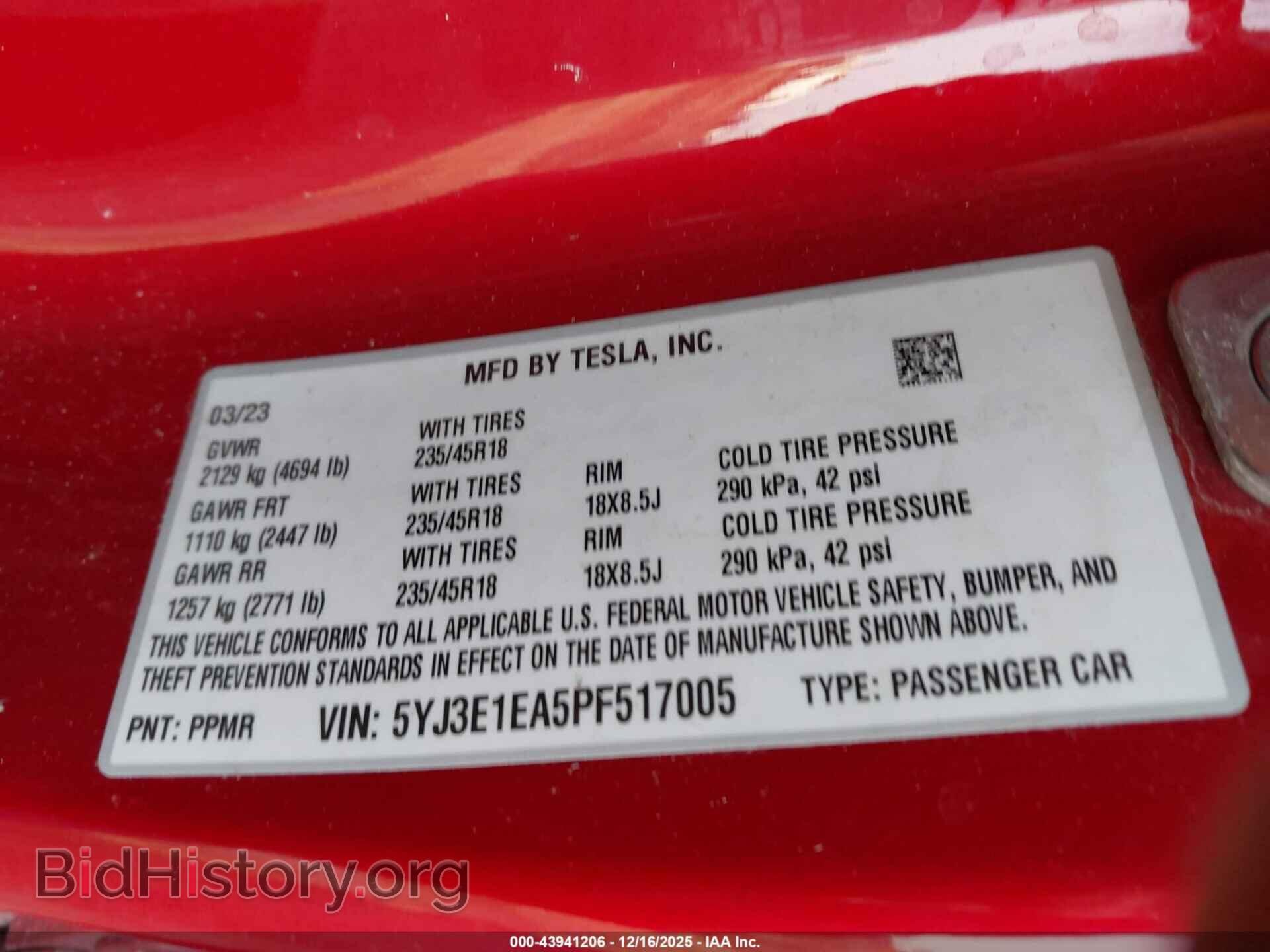 2023 TESLA MODEL 3 - VIN: 5YJ3E1EA5PF517005 - Фото 9