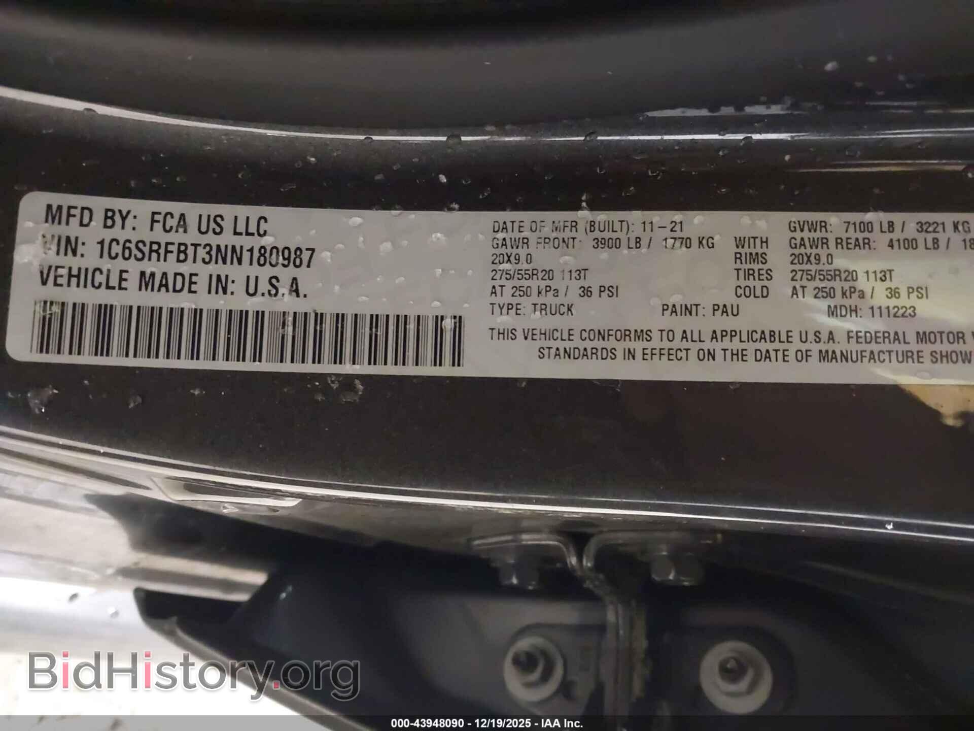 2022 RAM 1500 - VIN: 1C6SRFBT3NN180987 - Фото 9