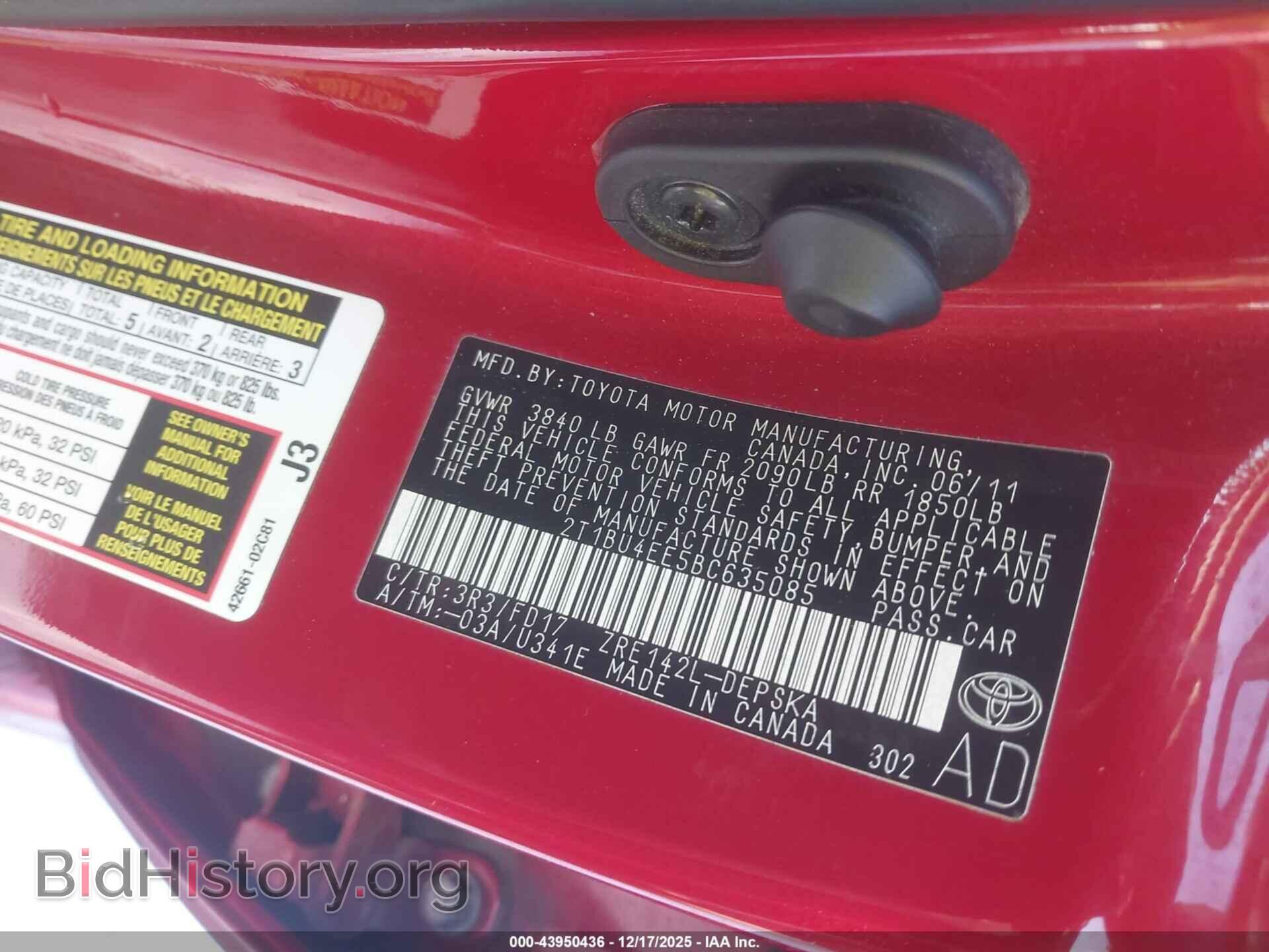2011 TOYOTA COROLLA - VIN: 2T1BU4EE5BC635085 - Фото 9