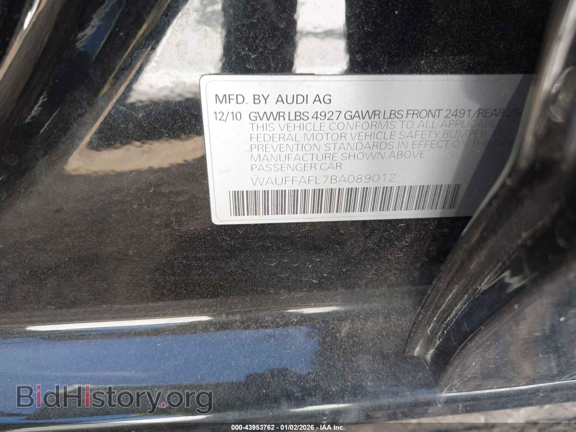 2011 AUDI A4 - VIN: WAUFFAFL7BA089012 - Фото 9