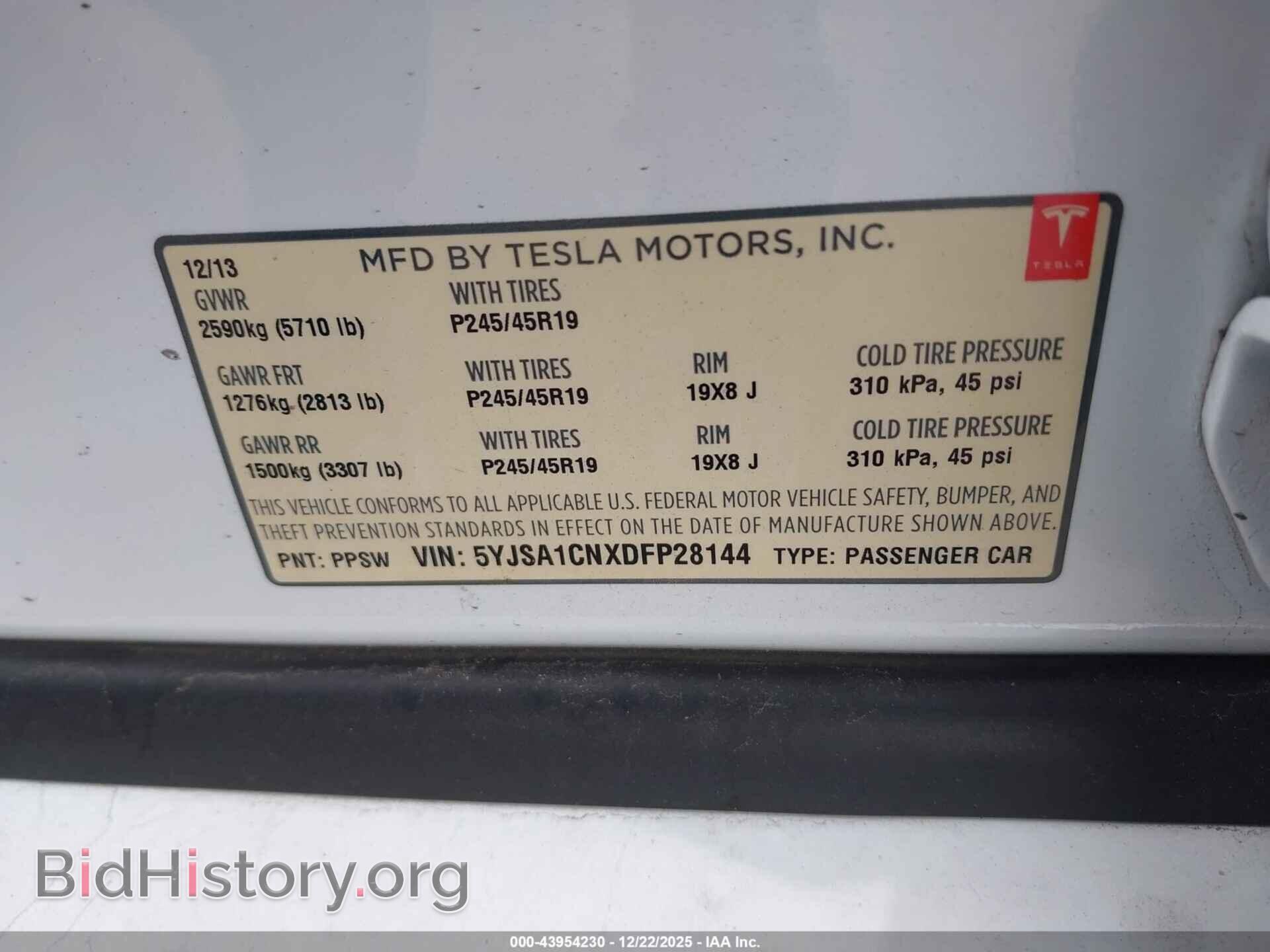 2013 TESLA MODEL S - VIN: 5YJSA1CNXDFP28144 - Photo 9
