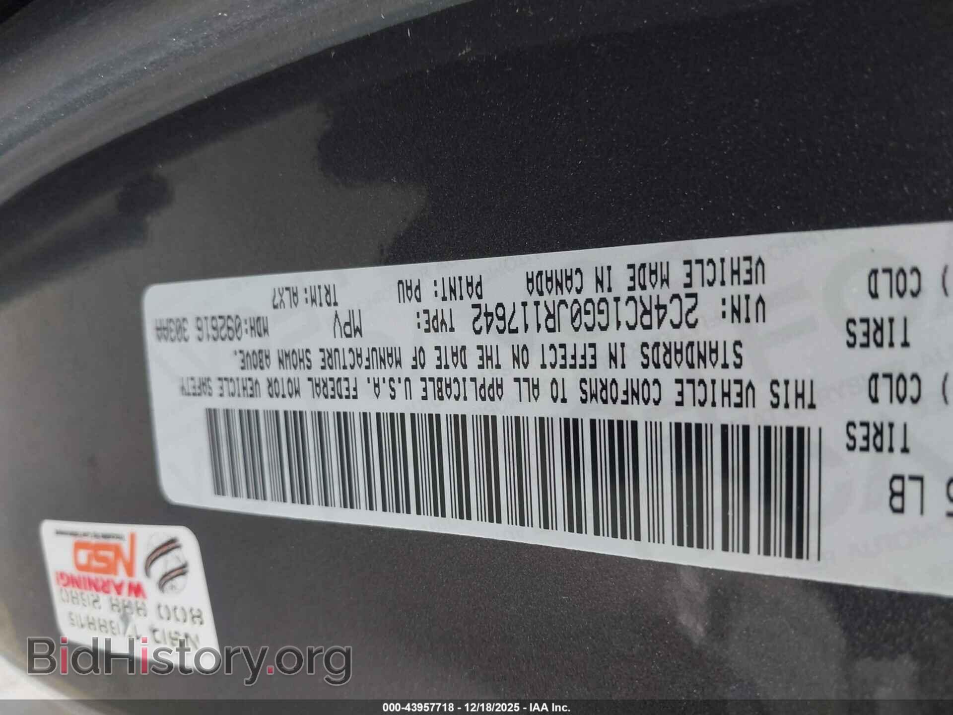 2018 CHRYSLER PACIFICA - VIN: 2C4RC1GG0JR117642 - Фото 9